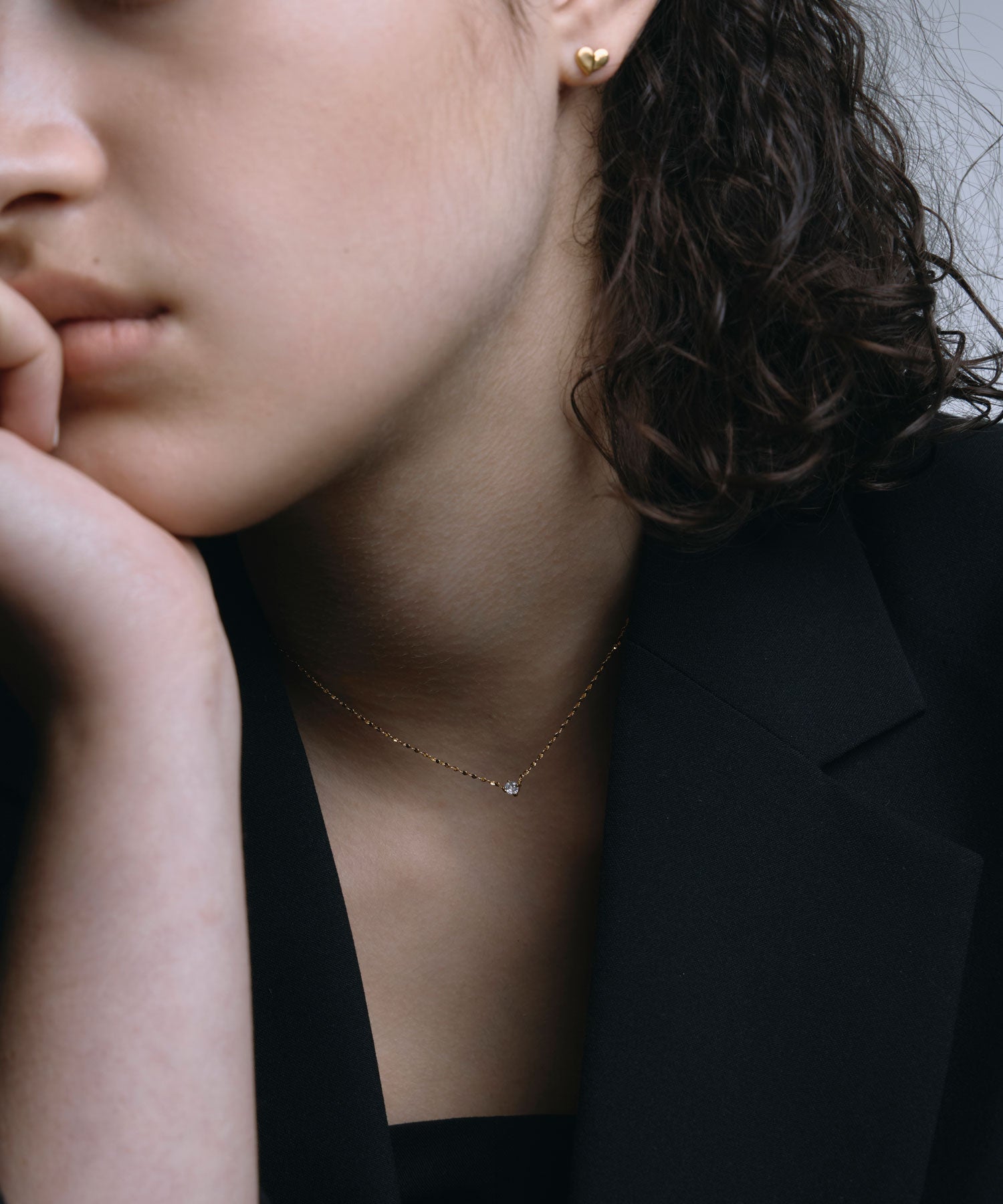 [ゴールド]ソロジルコニアチェーンネックレス