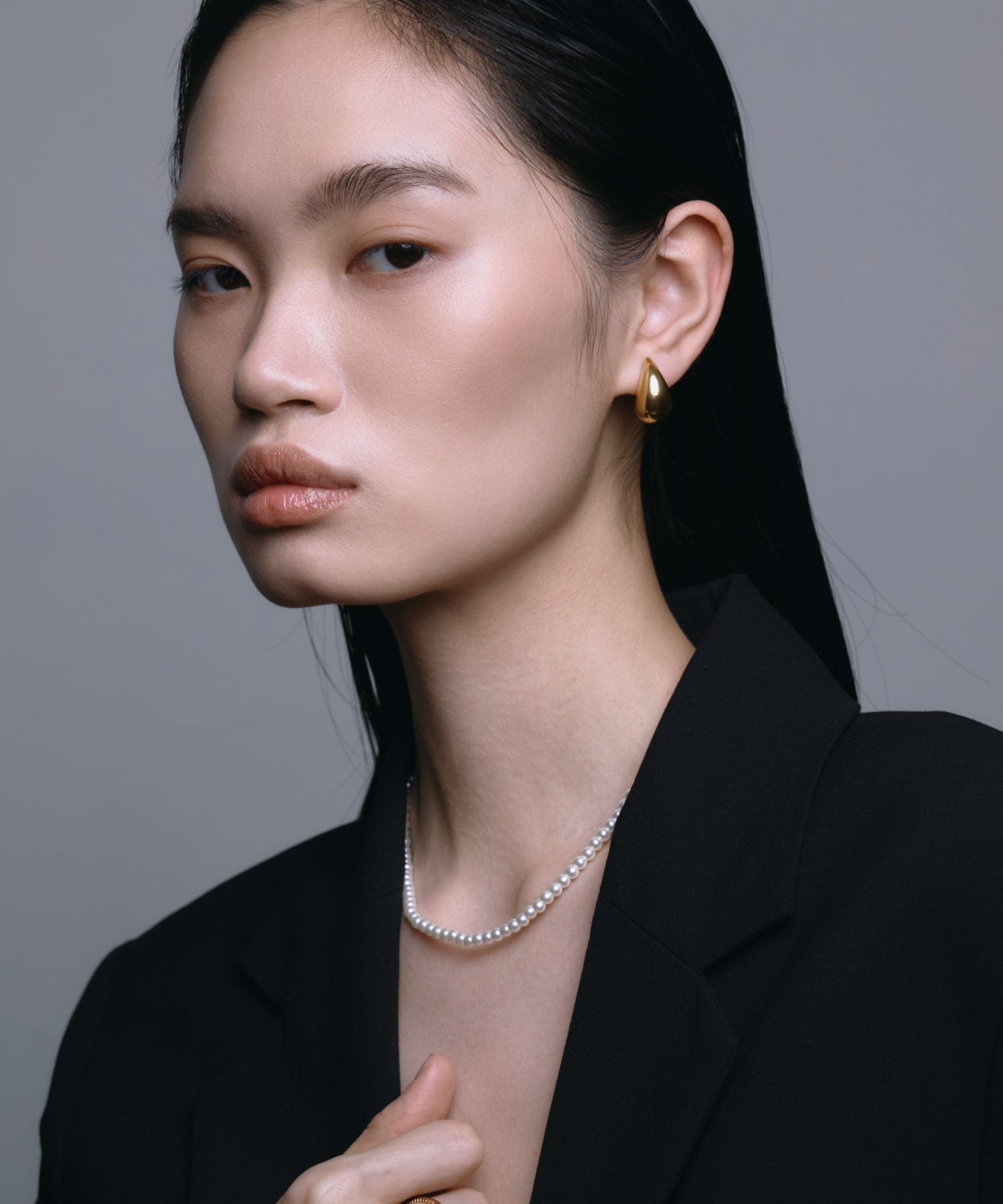 [金色]純色滴墜耳環