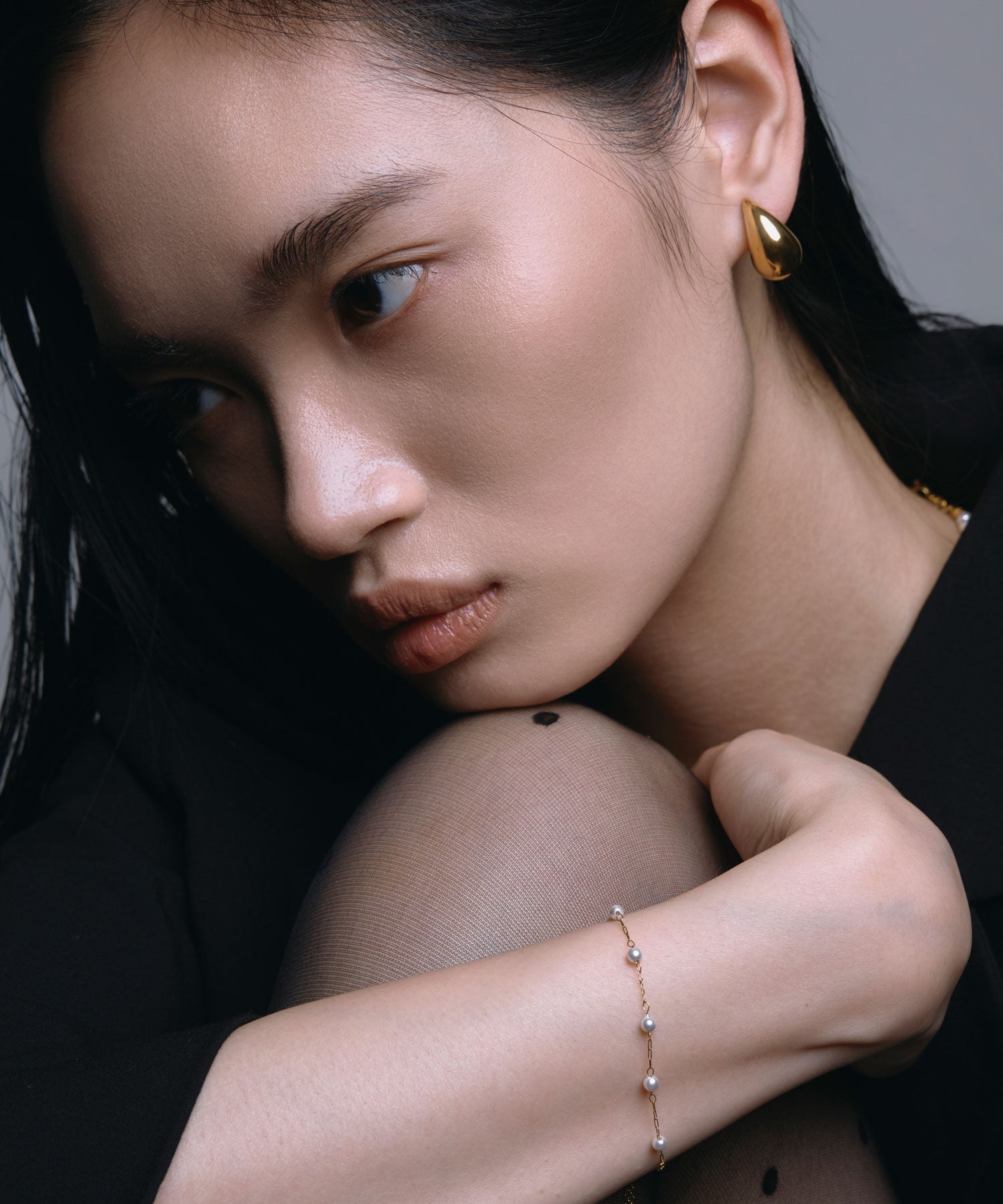 [金色]純色滴墜耳環