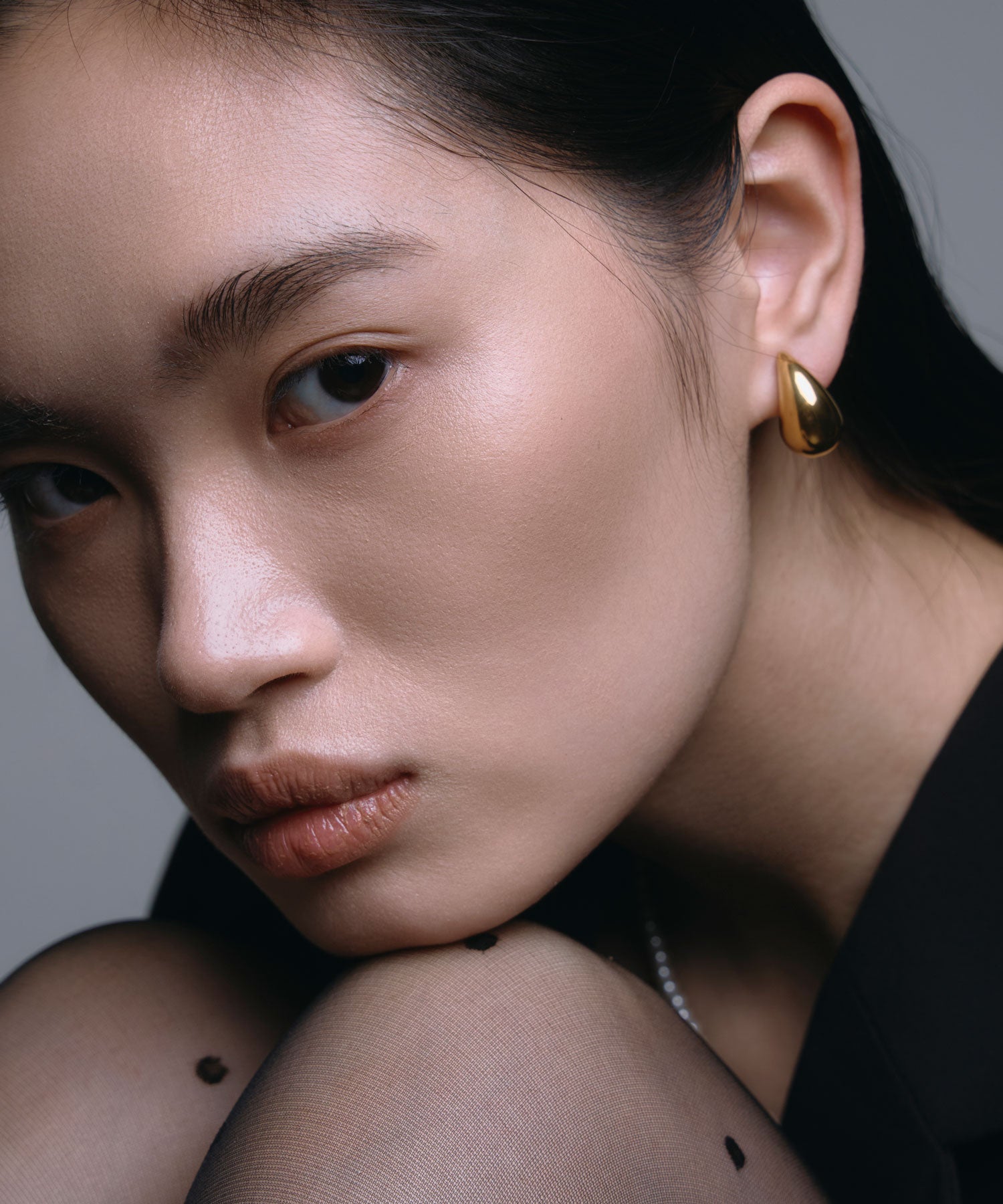 [金色]純色滴墜耳環