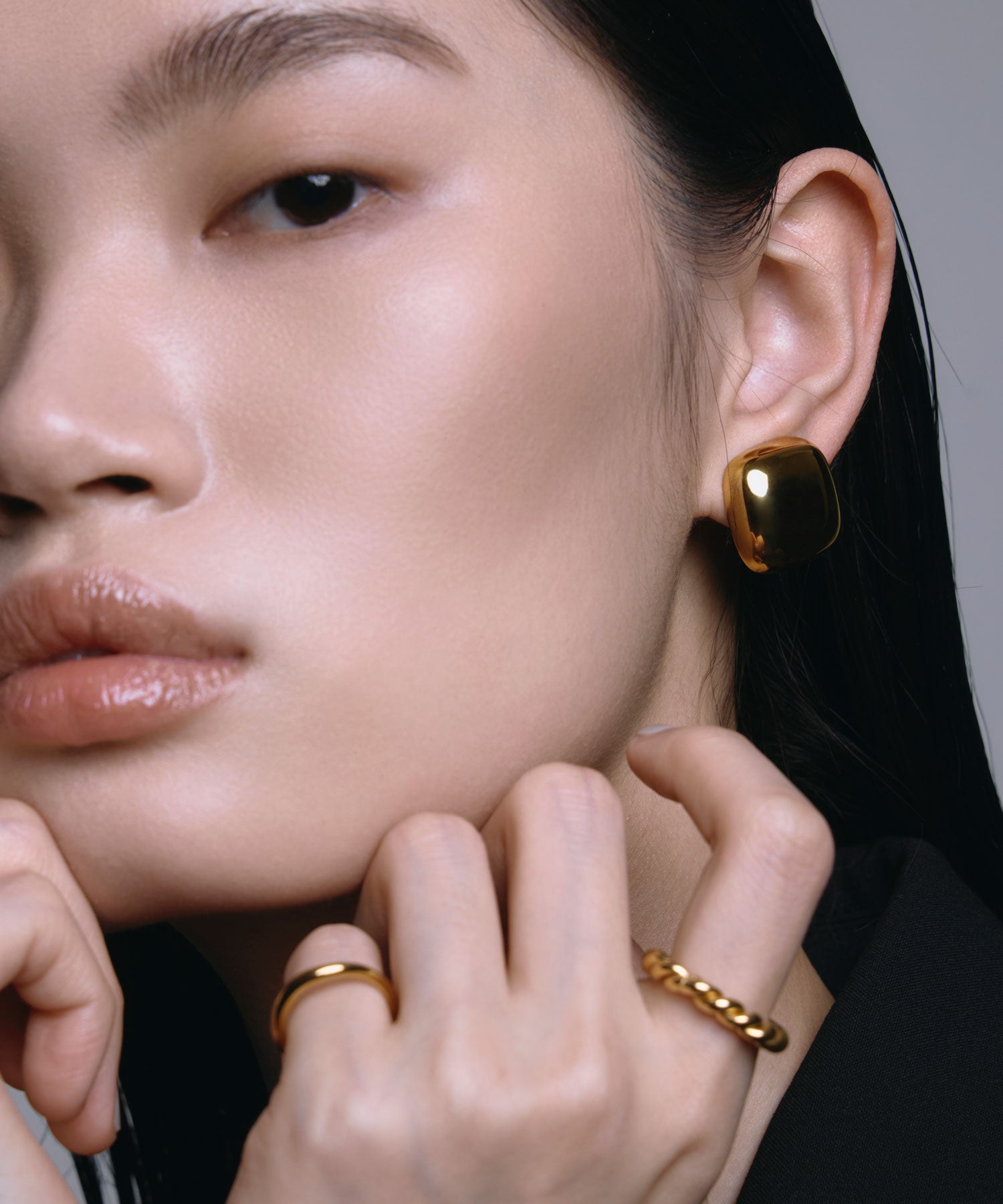 [ゴールド]スクエアイヤリング