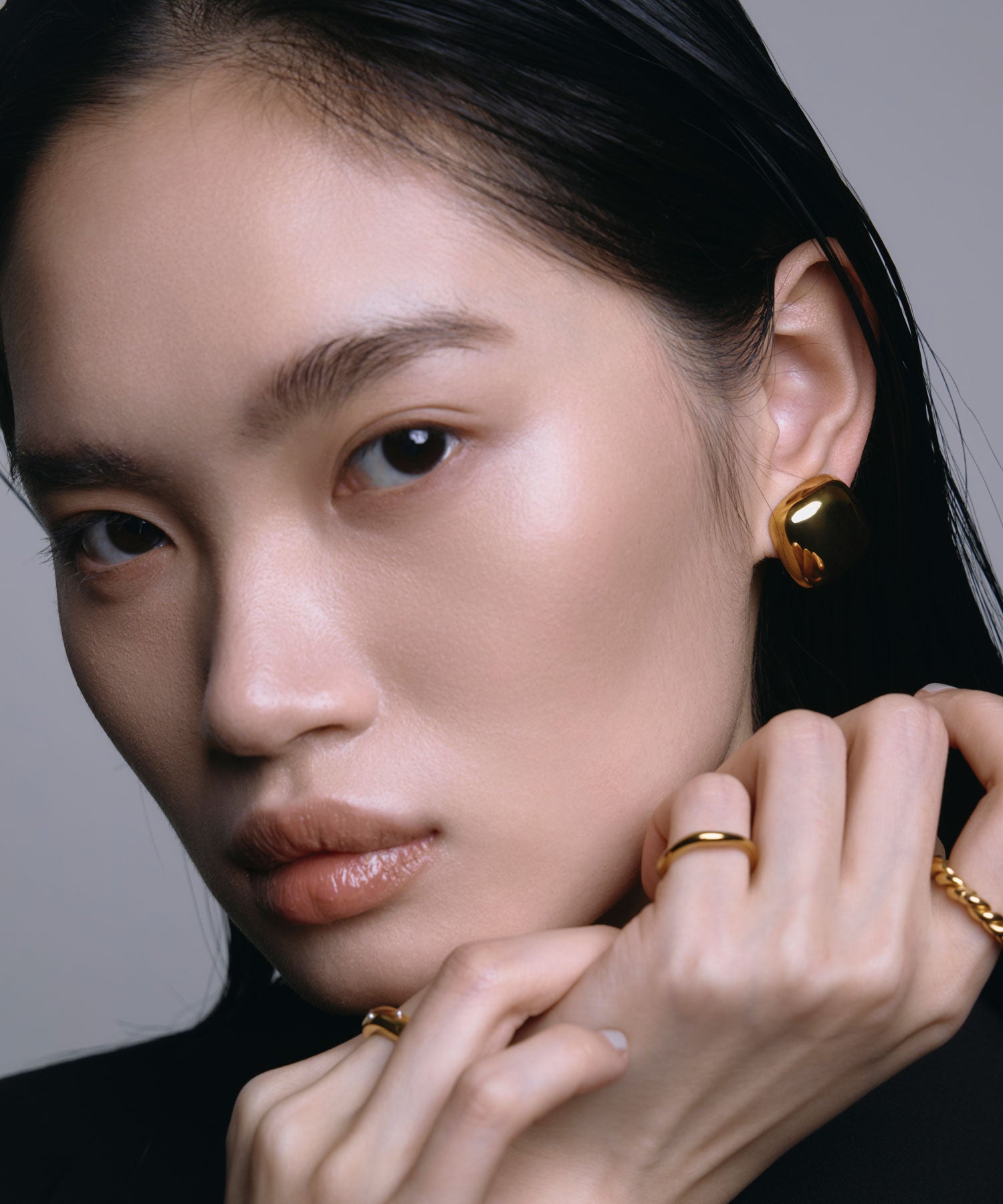 [Gold] Square Earrings