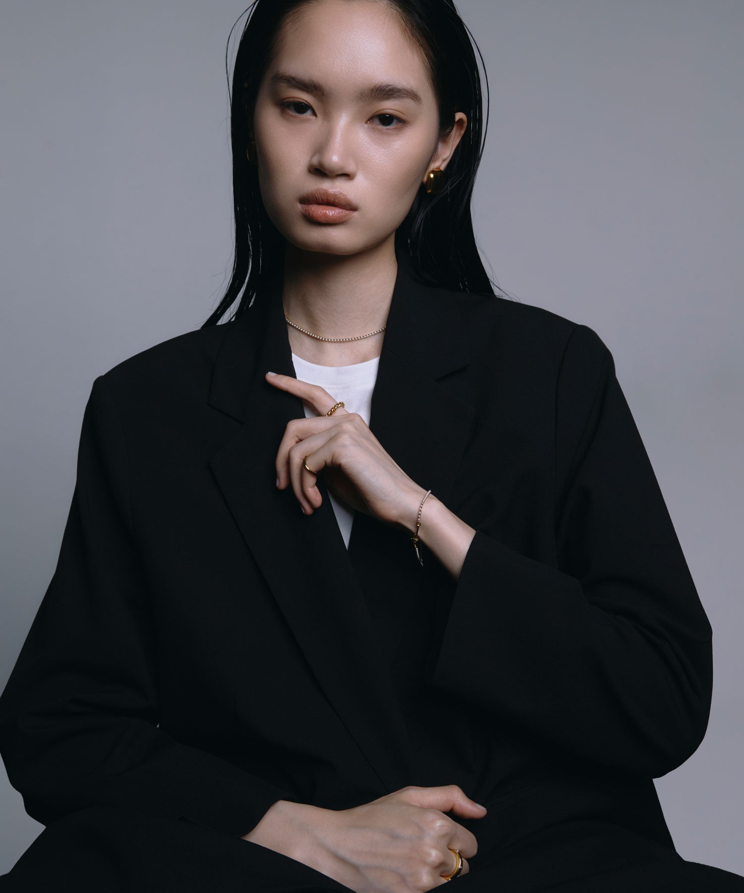 [ゴールド]スクエアイヤリング