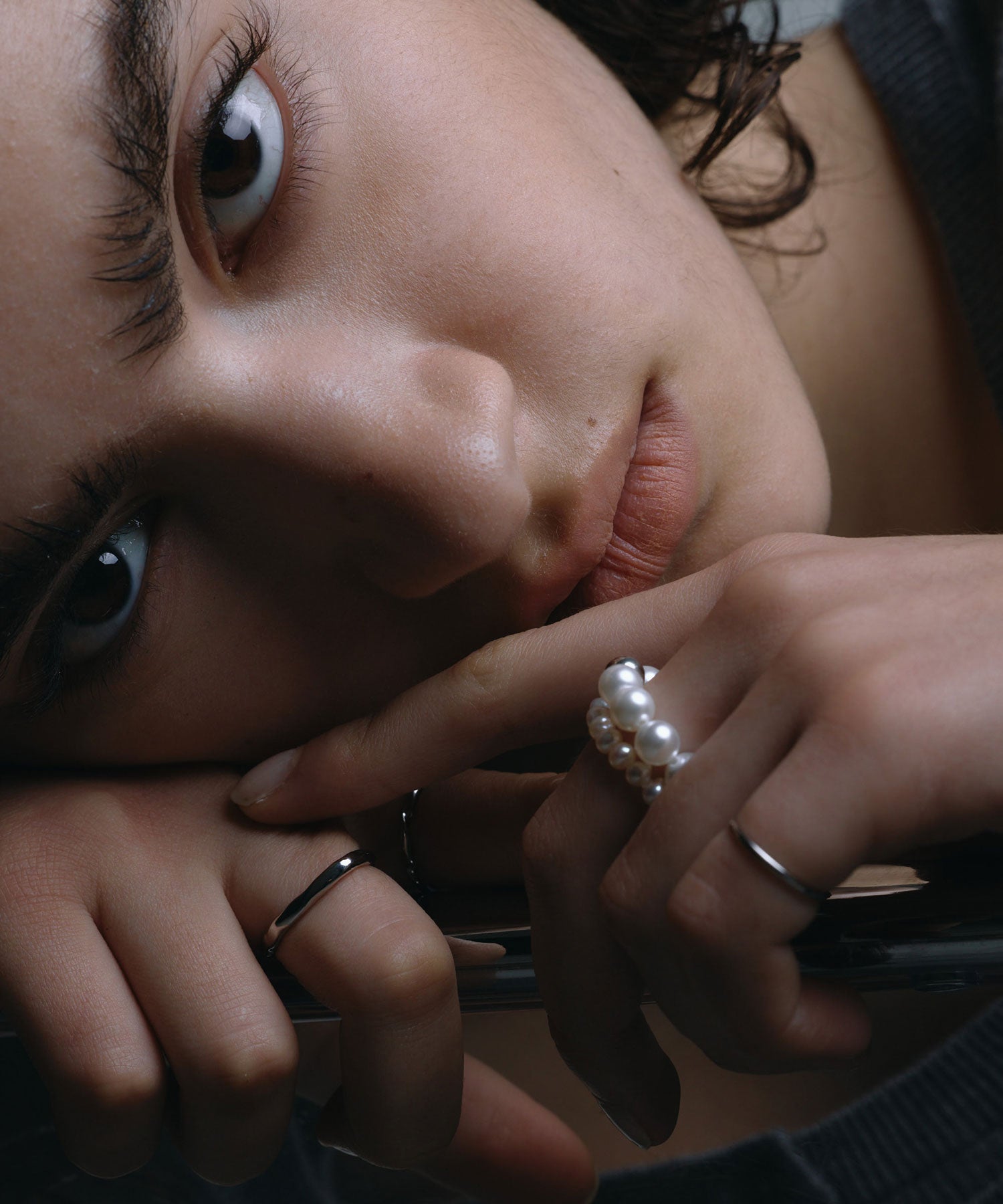 【預約販售（預計2月中旬出貨）】[銀色]堆疊珍珠戒指