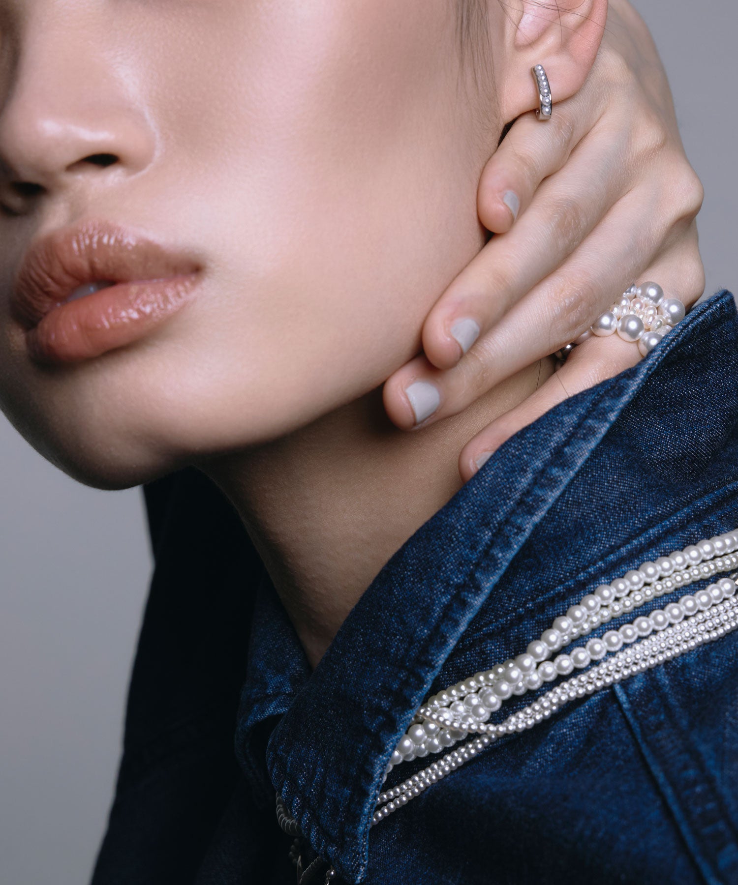 [シルバー]スタッキングパールリング