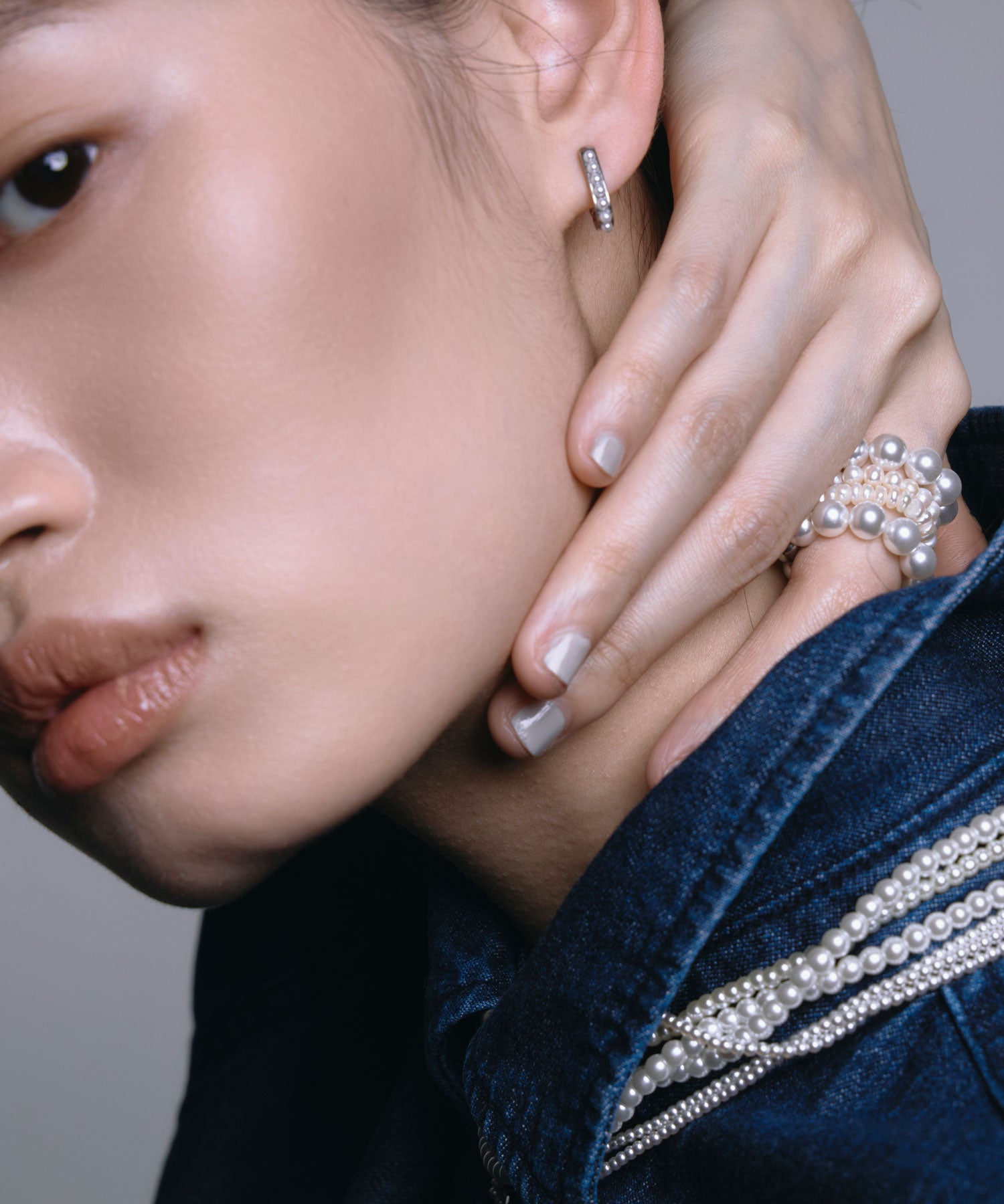 [シルバー]スタッキングパールリング