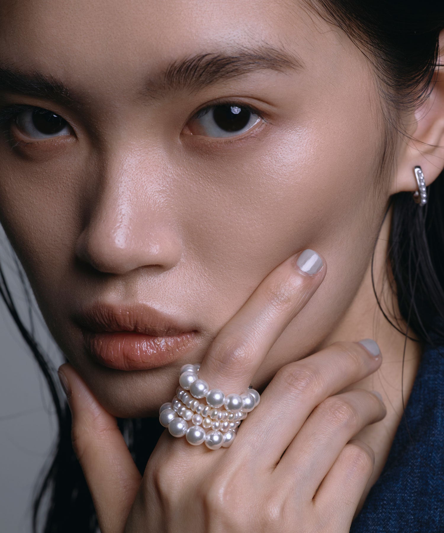 [シルバー]スタッキングパールリング