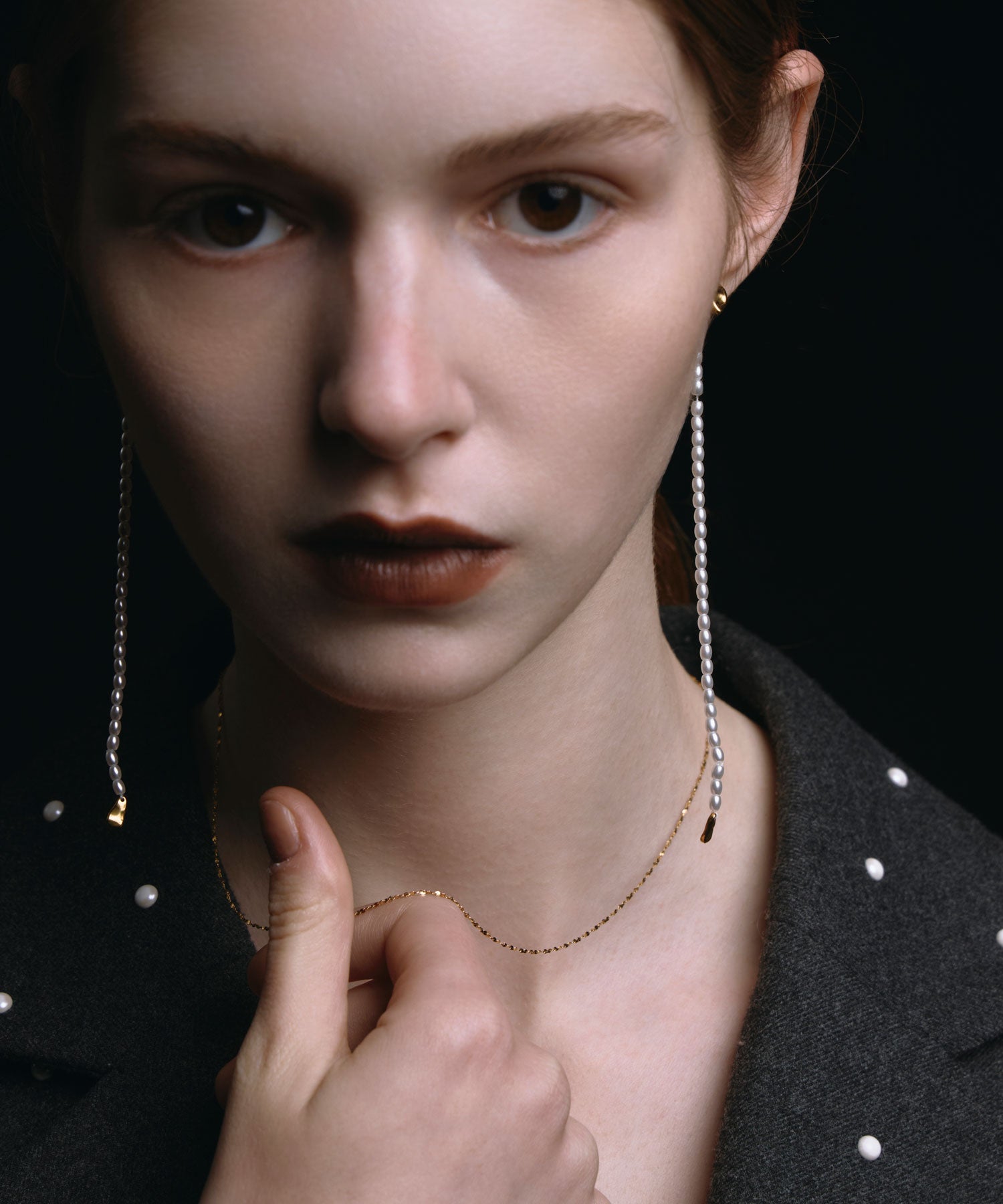 [ゴールド]ストリアラインパールピアス