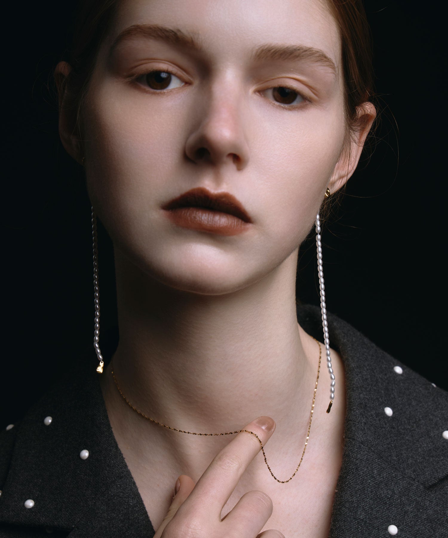 [ゴールド]ストリアラインパールピアス