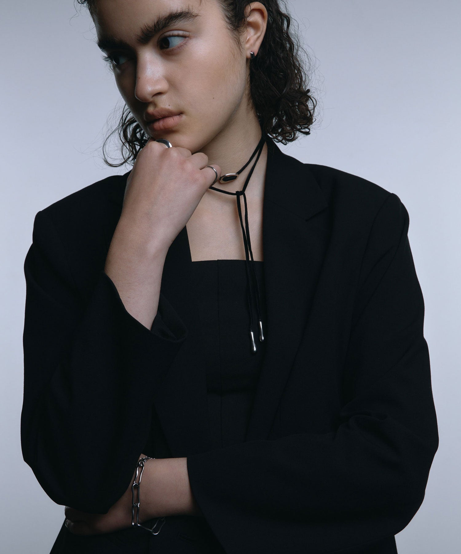 [Silver] Studded earrings