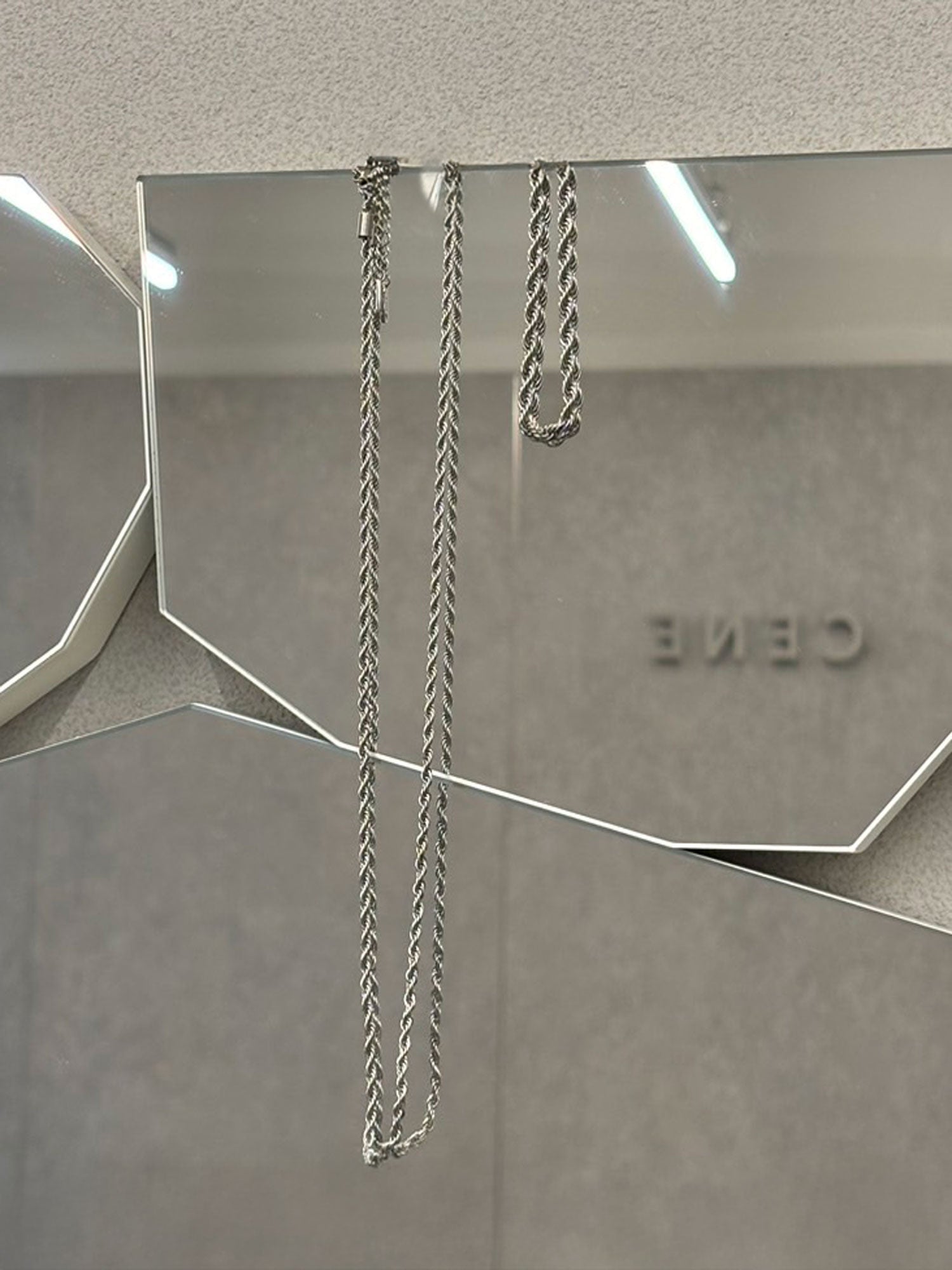 [シルバー]ブレイディドネックレス50cm