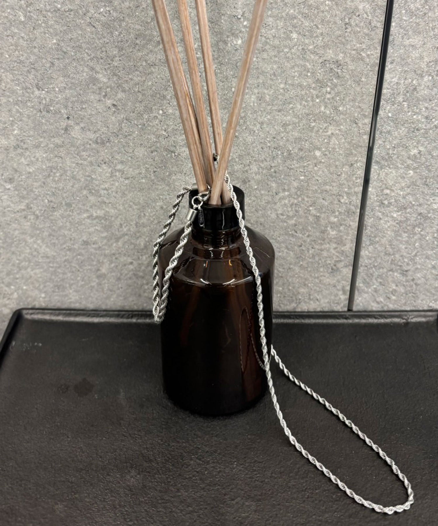 [シルバー]ブレイディドネックレス50cm