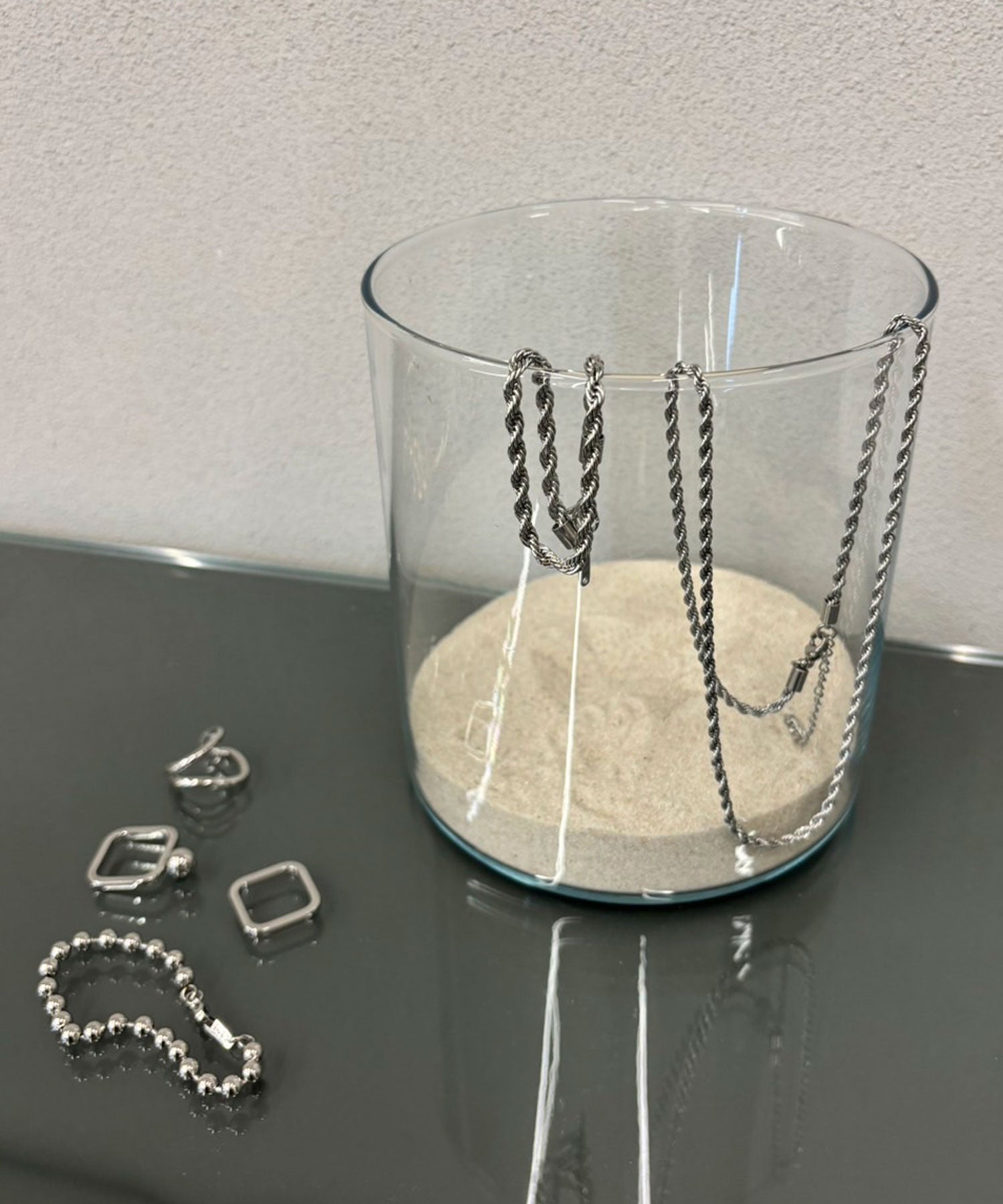 [シルバー]ブレイディドネックレス18cm