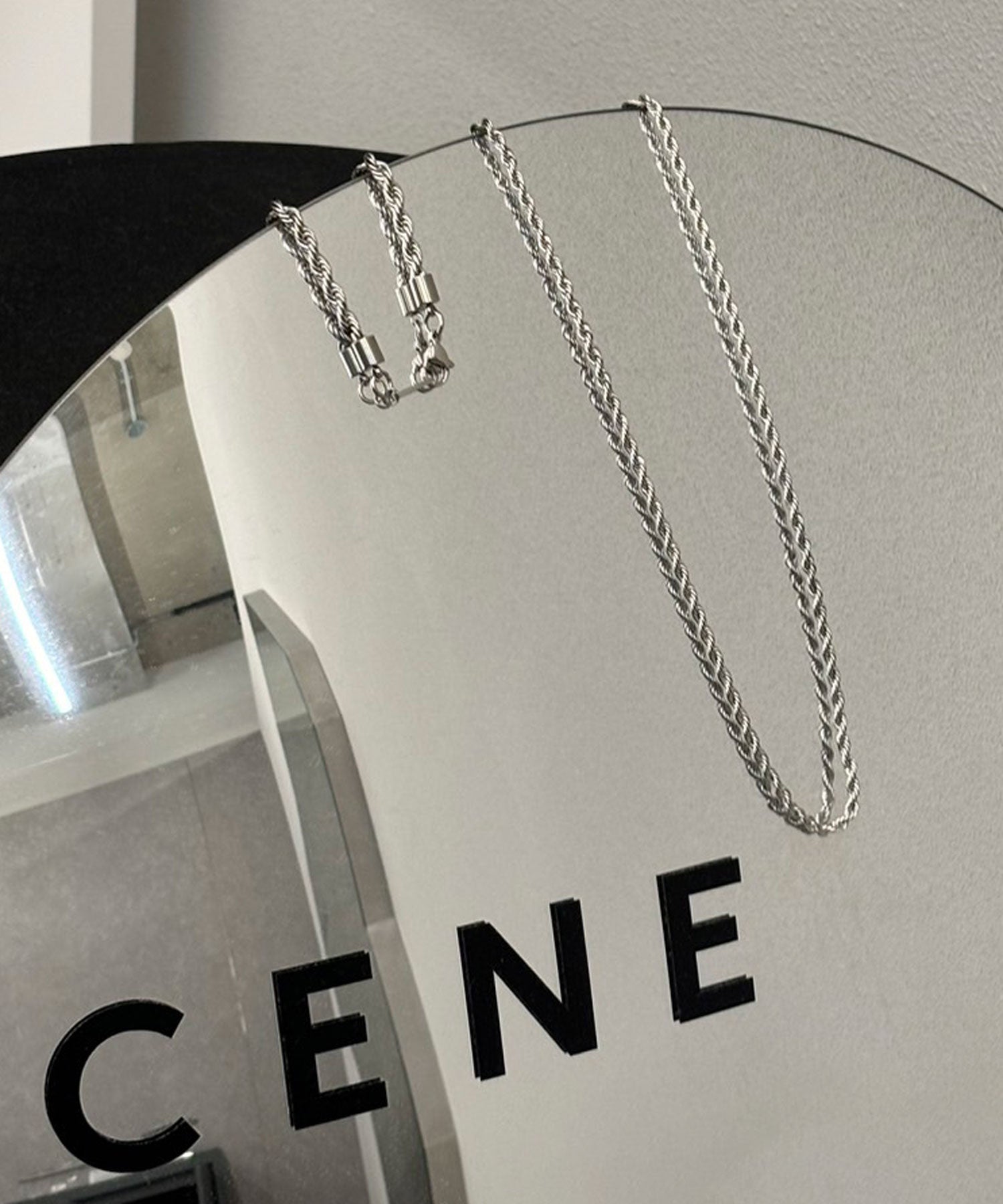 [シルバー]ブレイディドネックレス18cm