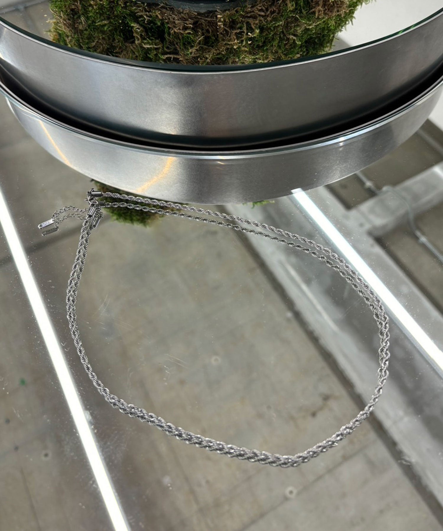 [シルバー]ブレイディドネックレス50cm