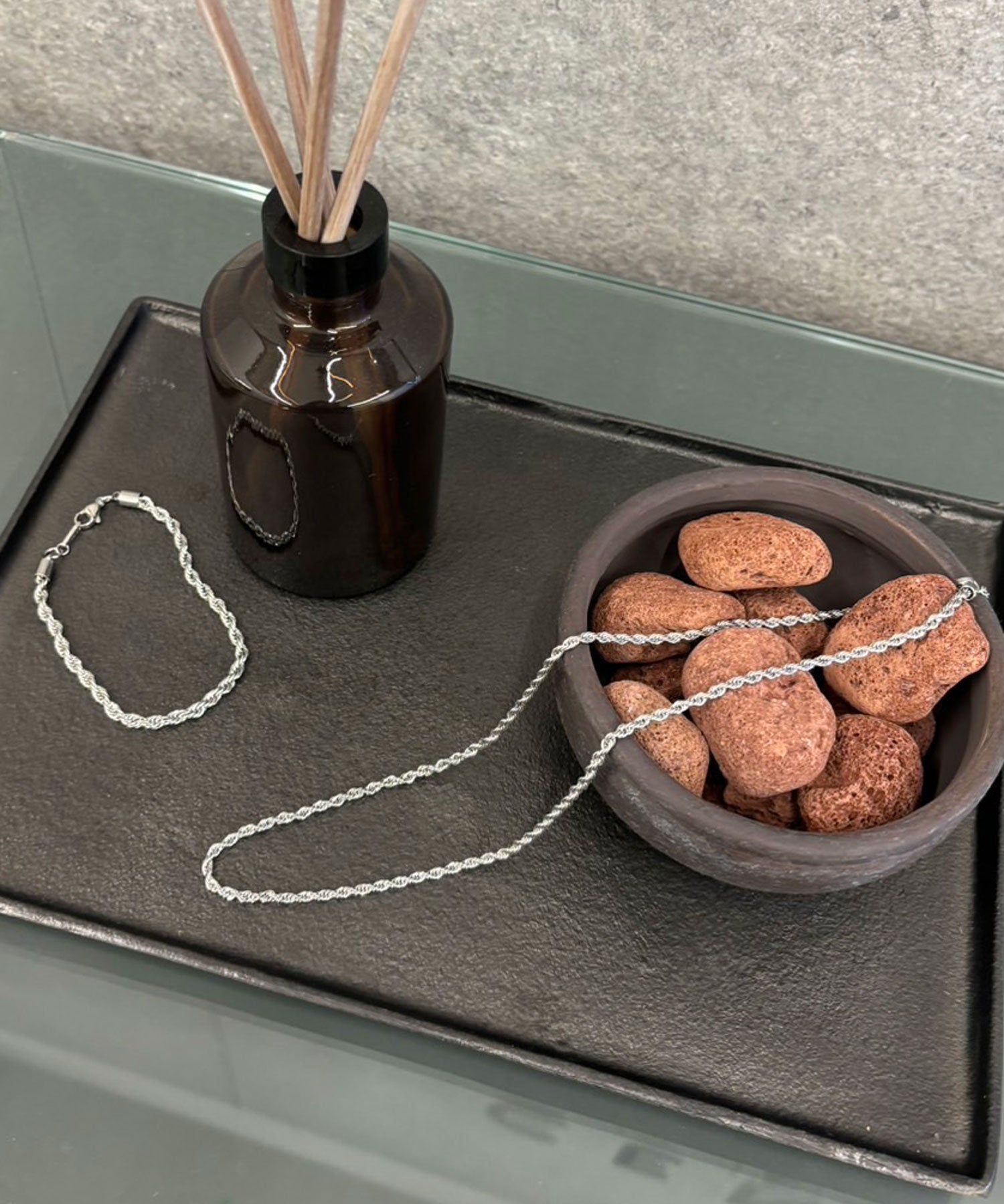 [シルバー]ブレイディドネックレス18cm