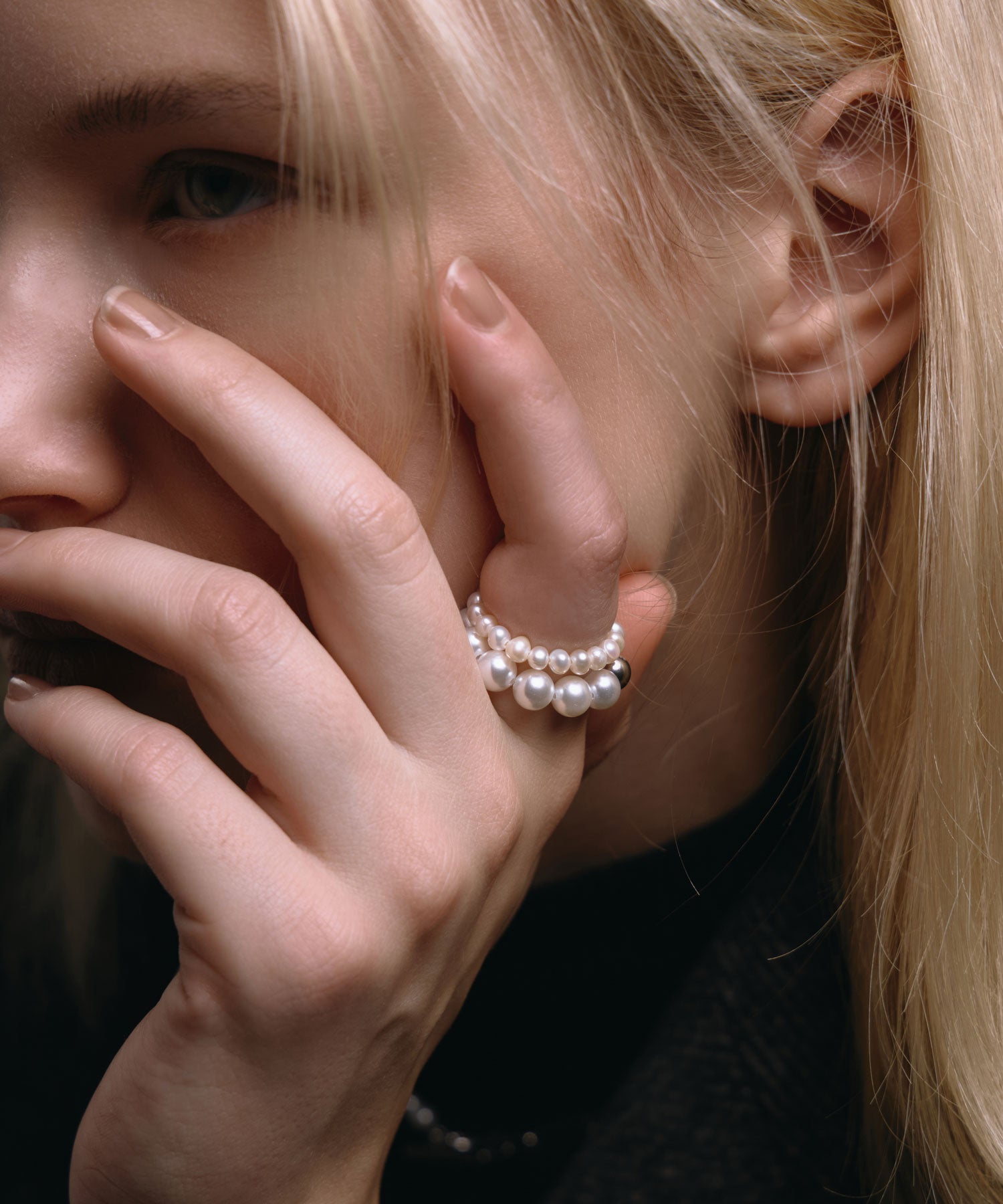 [シルバー]スタッキングパールリング