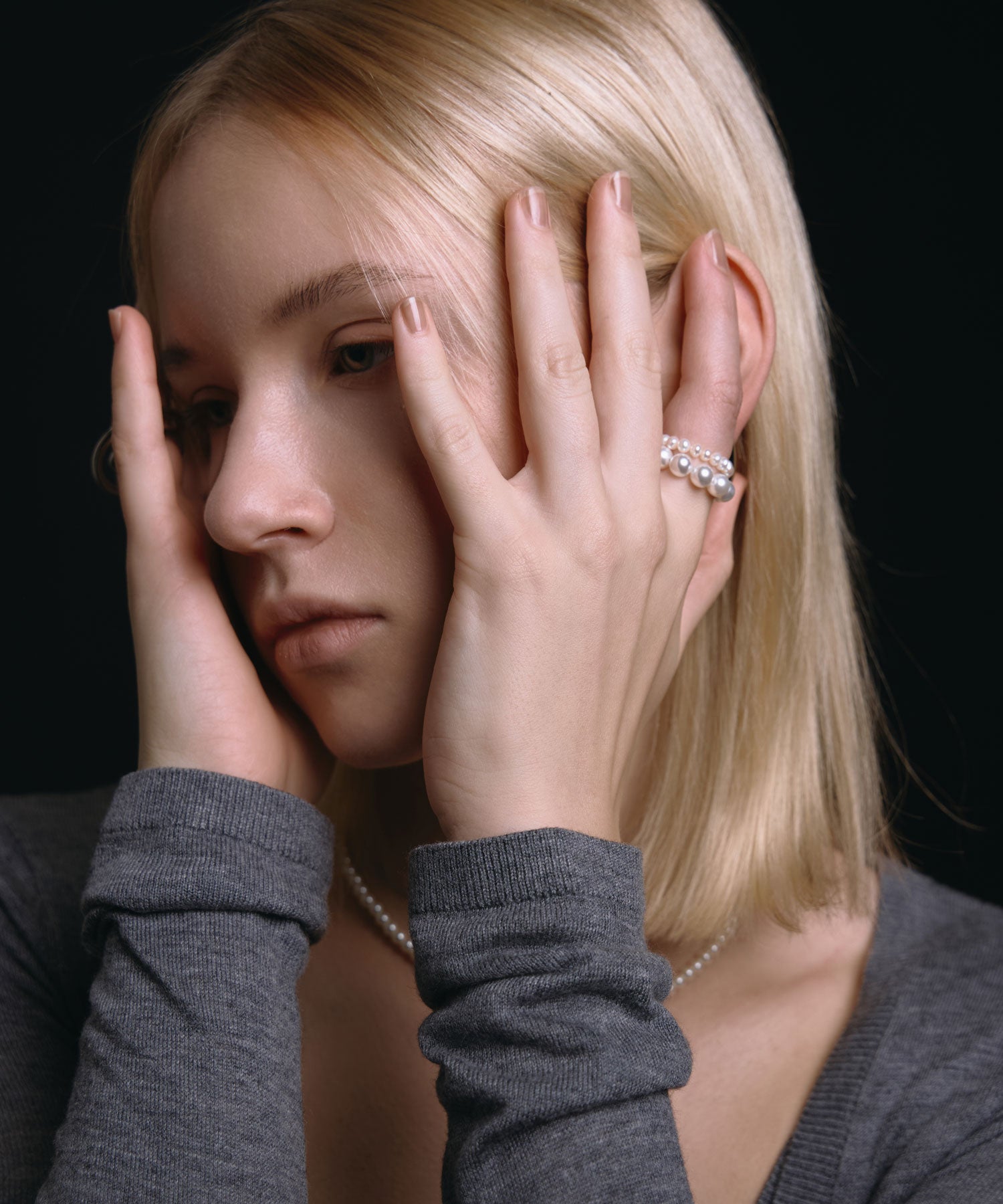 [シルバー]スタッキングパールリング