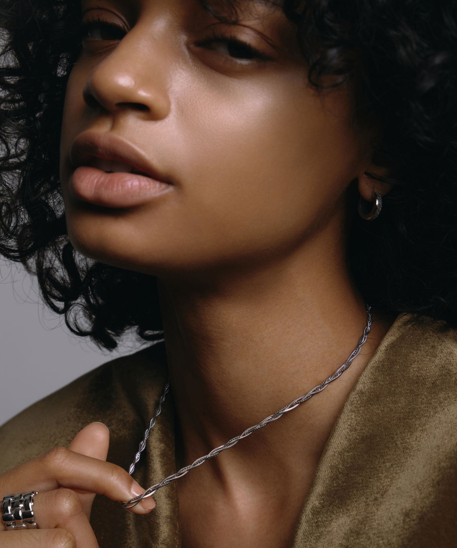 シルバー]トリプルブレイドネックレス