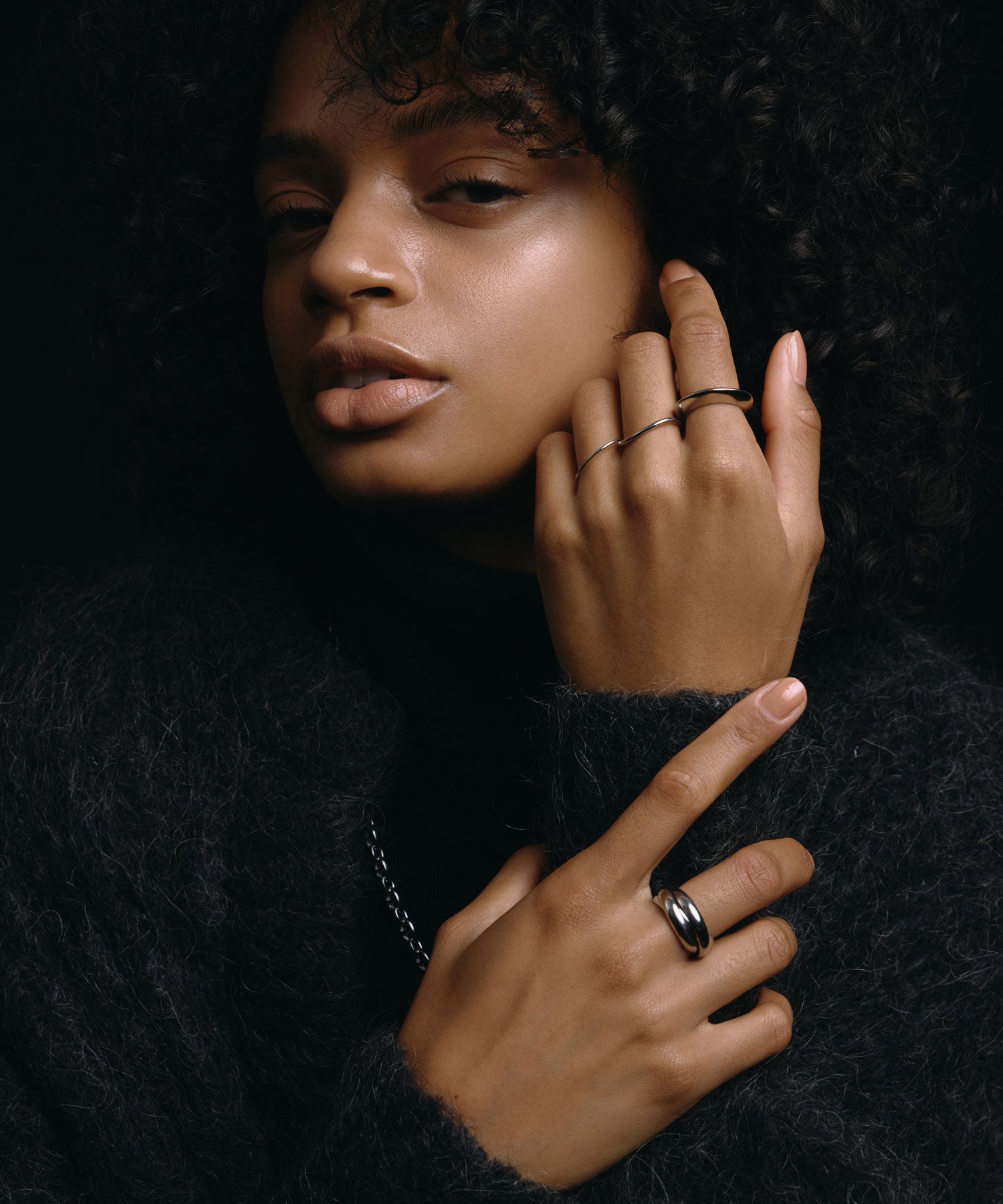 シルバー]トリプルウェブリング