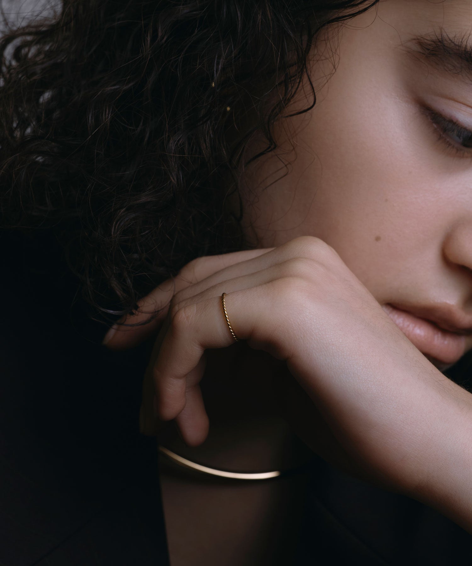 [ゴールド]ツイストピンキーリング