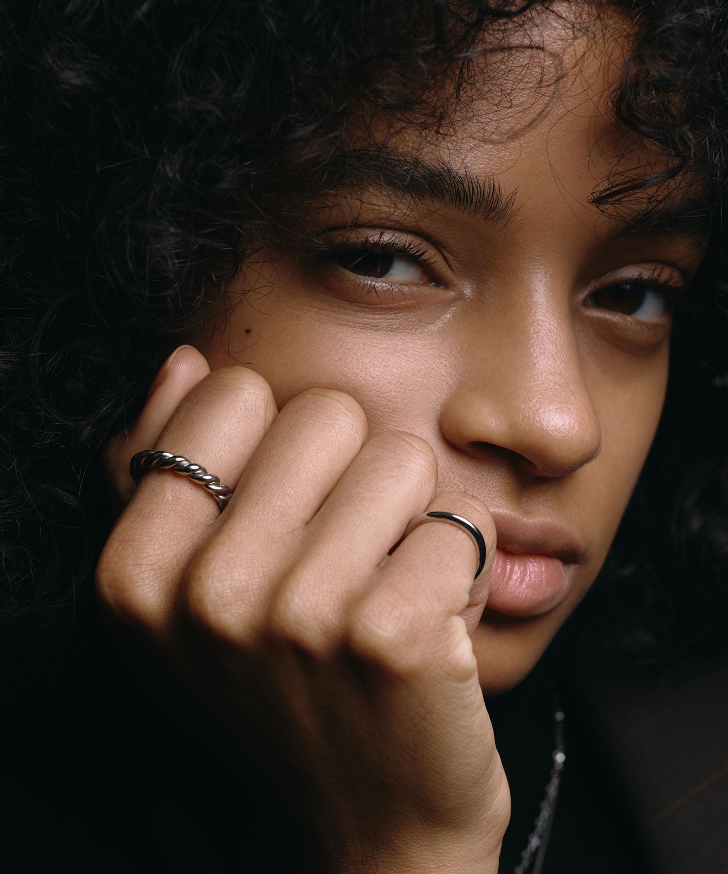 [Silver] Twist Hoop Ring