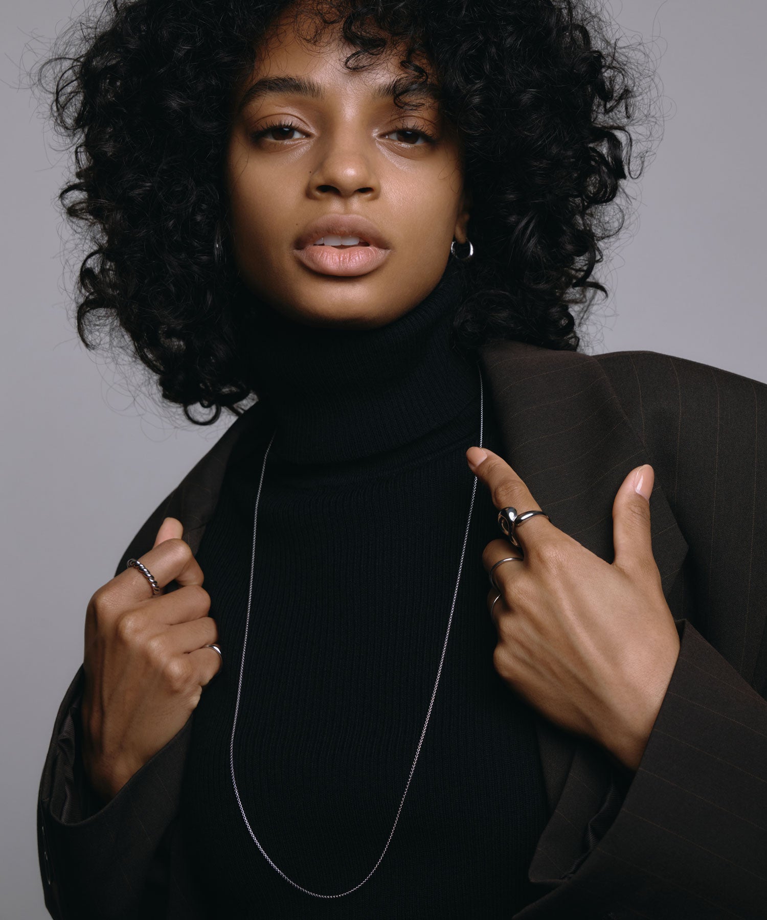 [Silver] Twist Hoop Ring