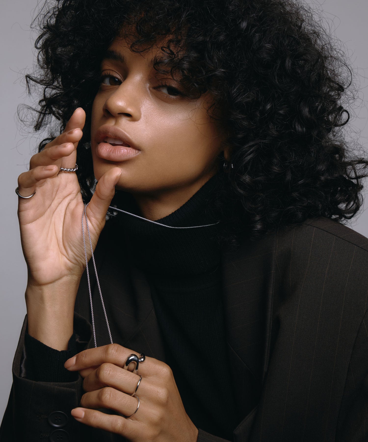 [Silver] Twist Hoop Ring