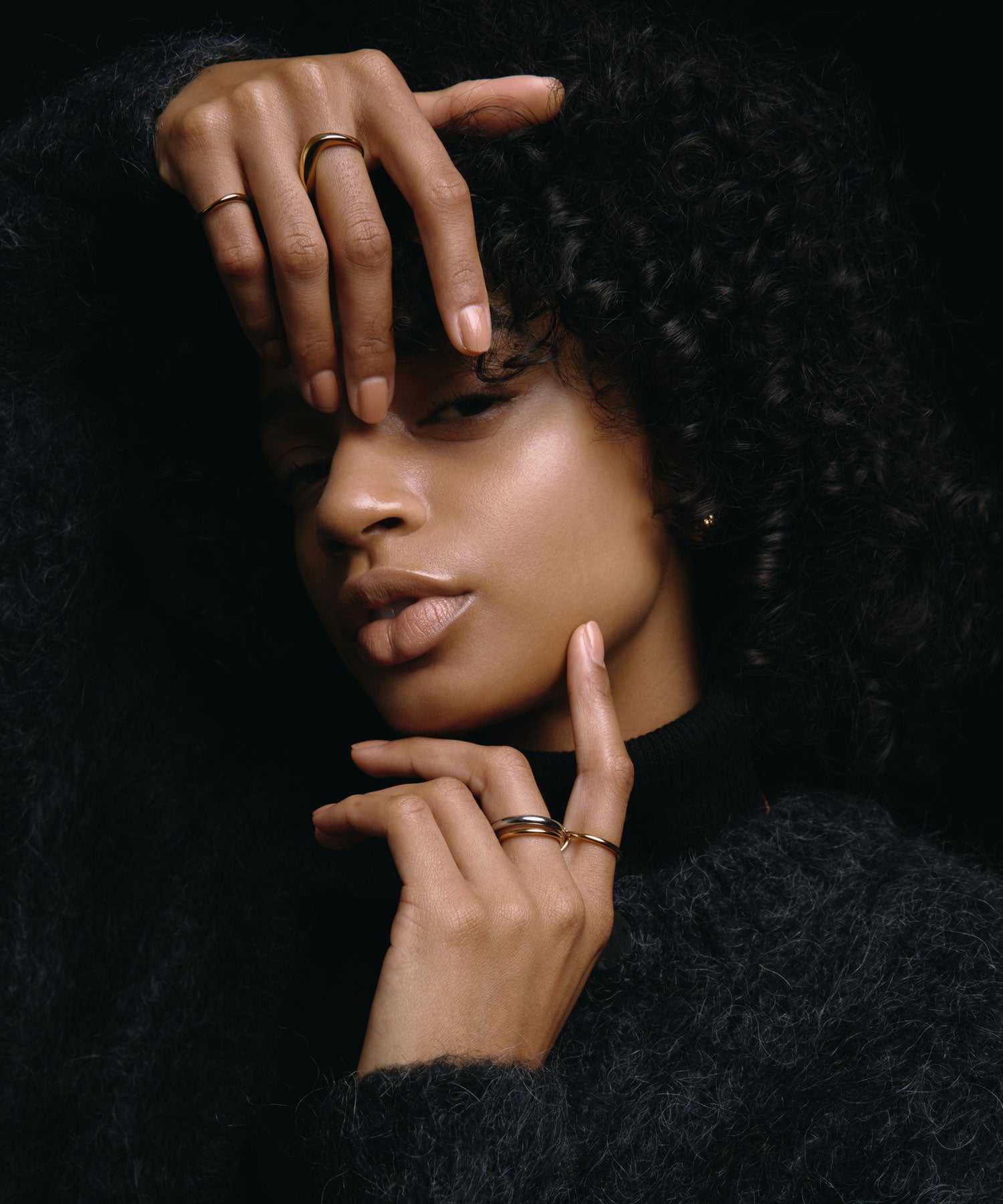 【予約販売(2月中～下旬発送予定)】[ゴールド]ウェーブピンキーリング