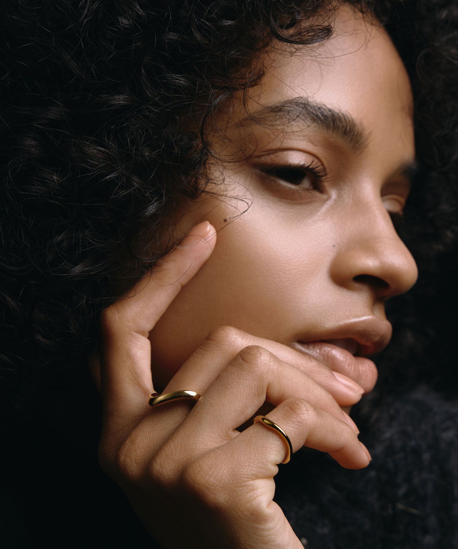 【予約販売(2月中～下旬発送予定)】[ゴールド]ウェーブピンキーリング