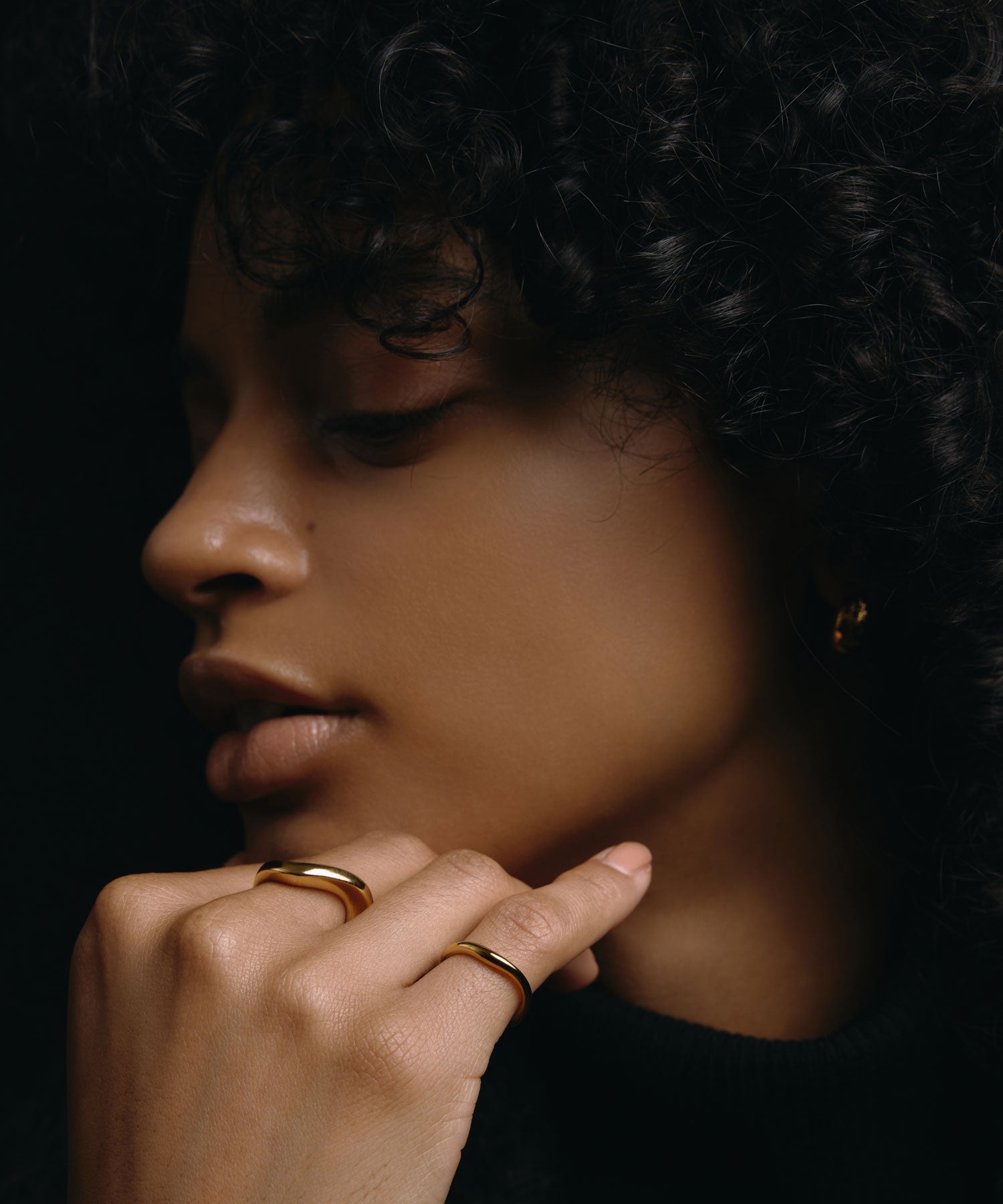 【予約販売(2月中～下旬発送予定)】[ゴールド]ウェーブピンキーリング