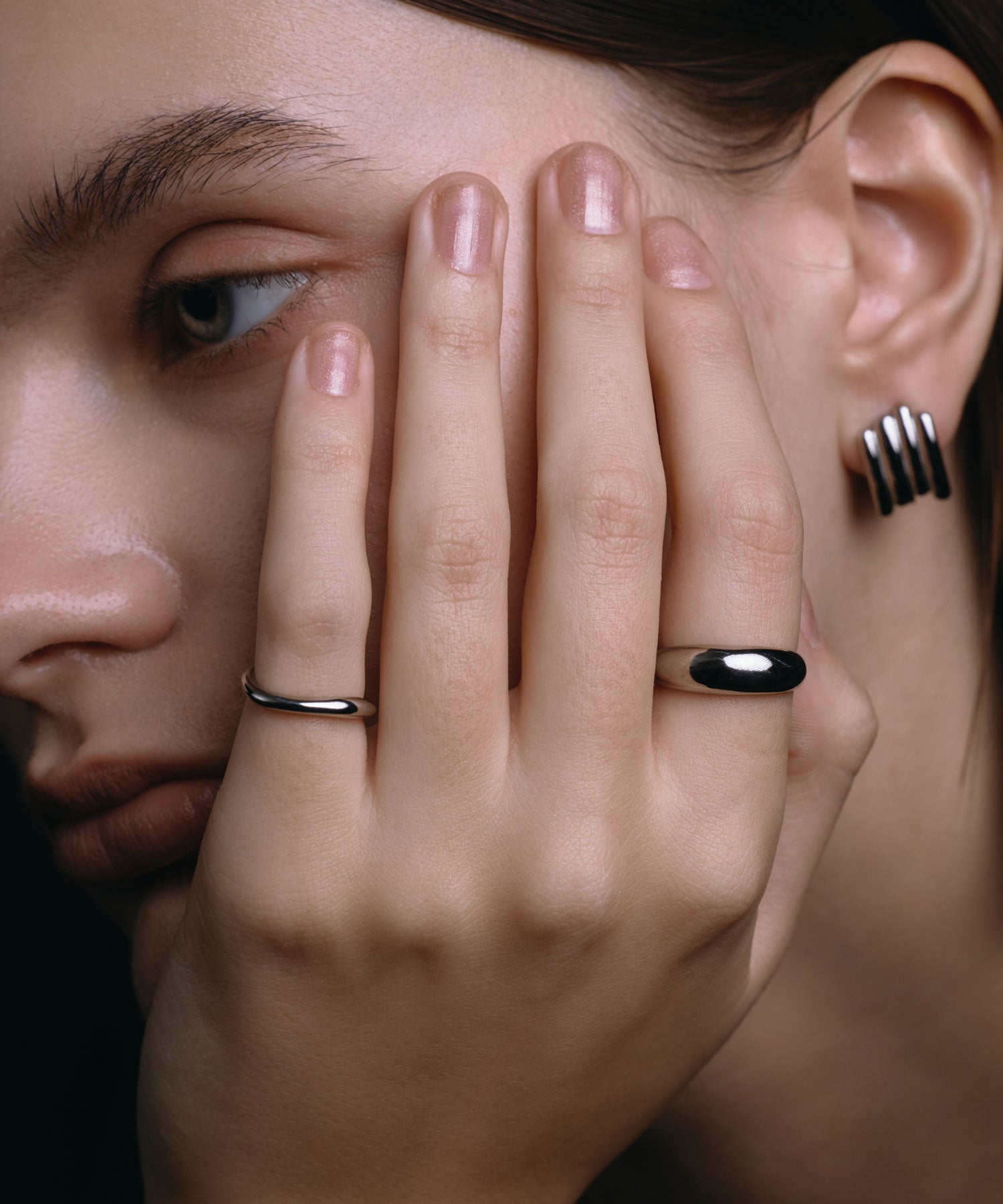 シルバー]ウェーブピンキーリング