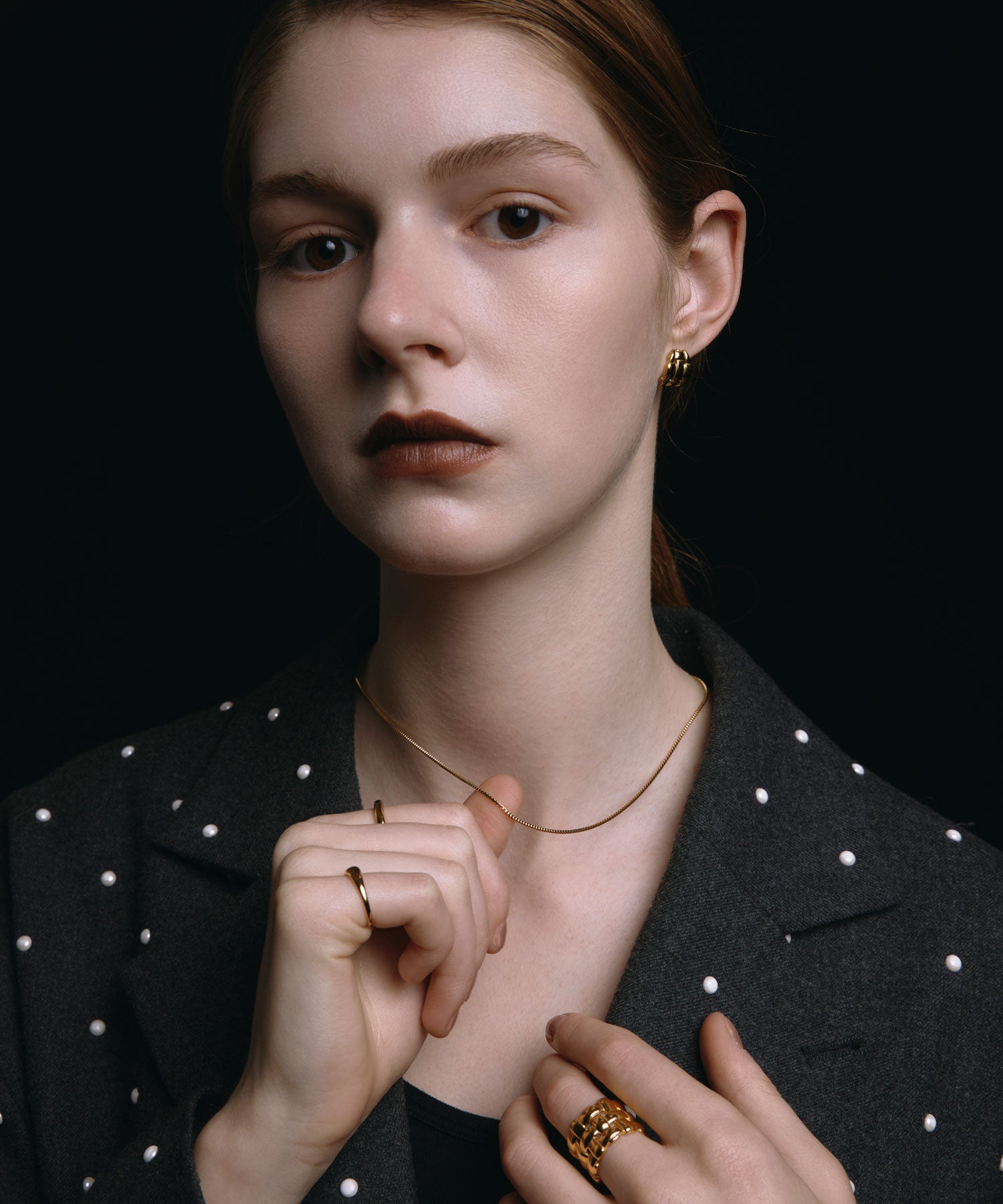 [ゴールド]ワイドメッシュピアス