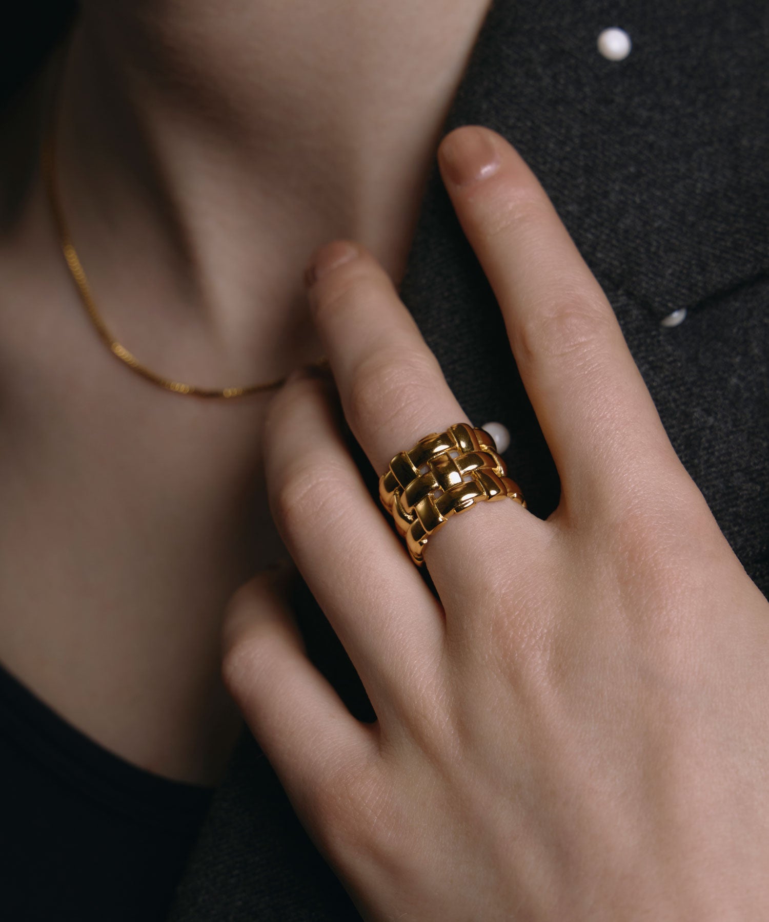 [ゴールド]ワイドメッシュリング