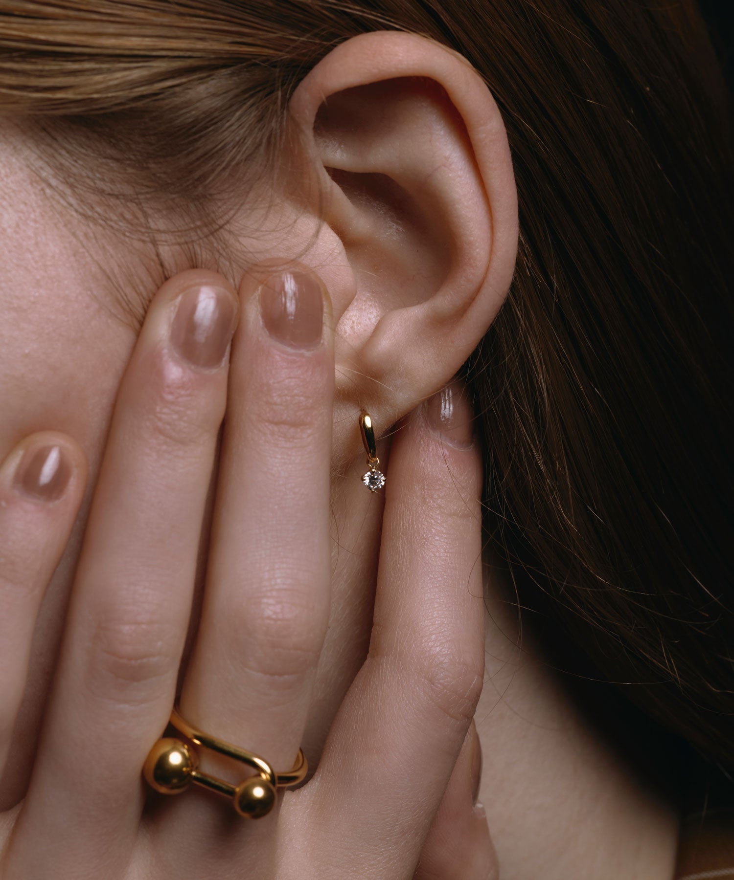 ゴールド]ジルコニアドロップピアス