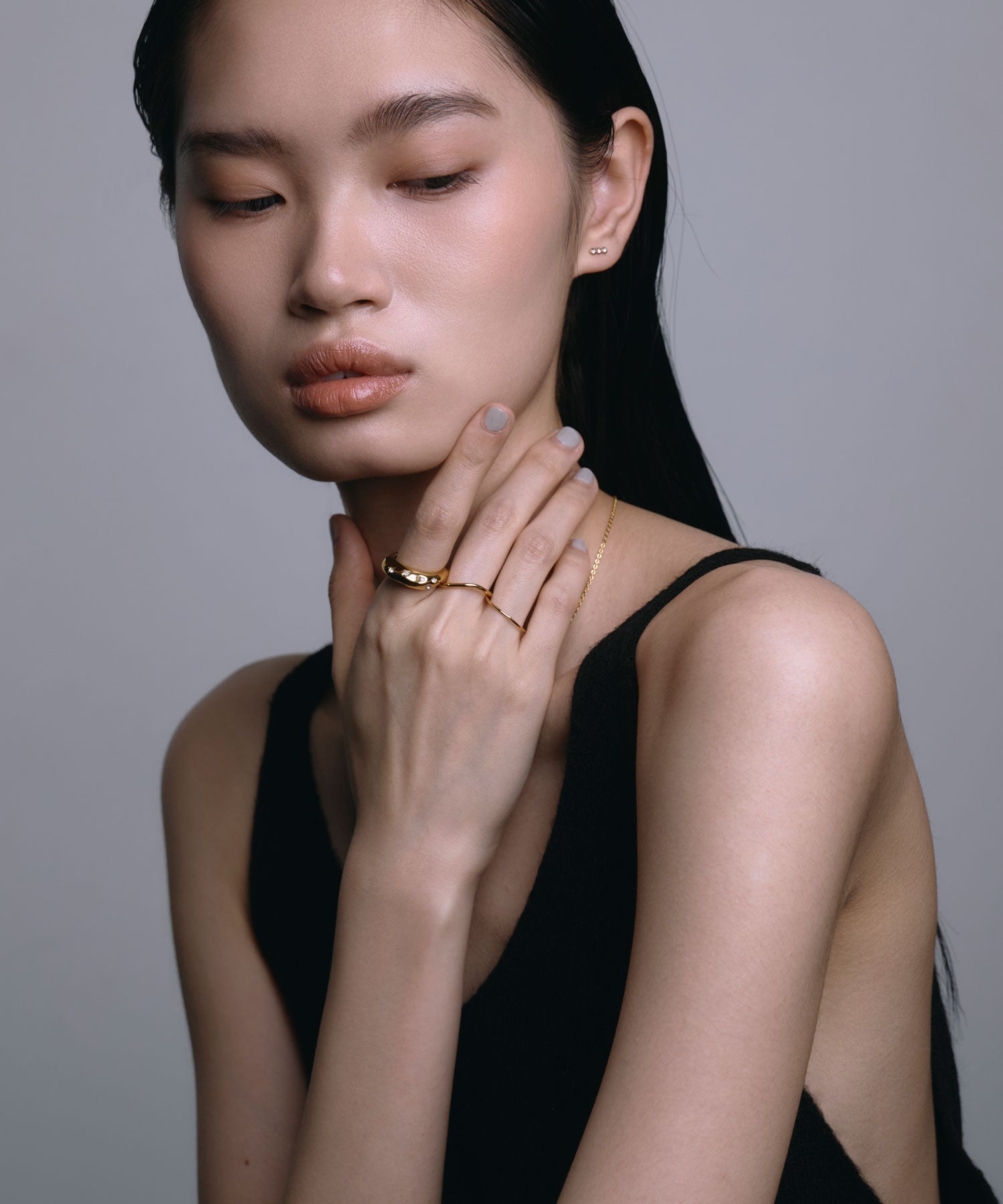 ゴールド]ジルコニアオーブピアス