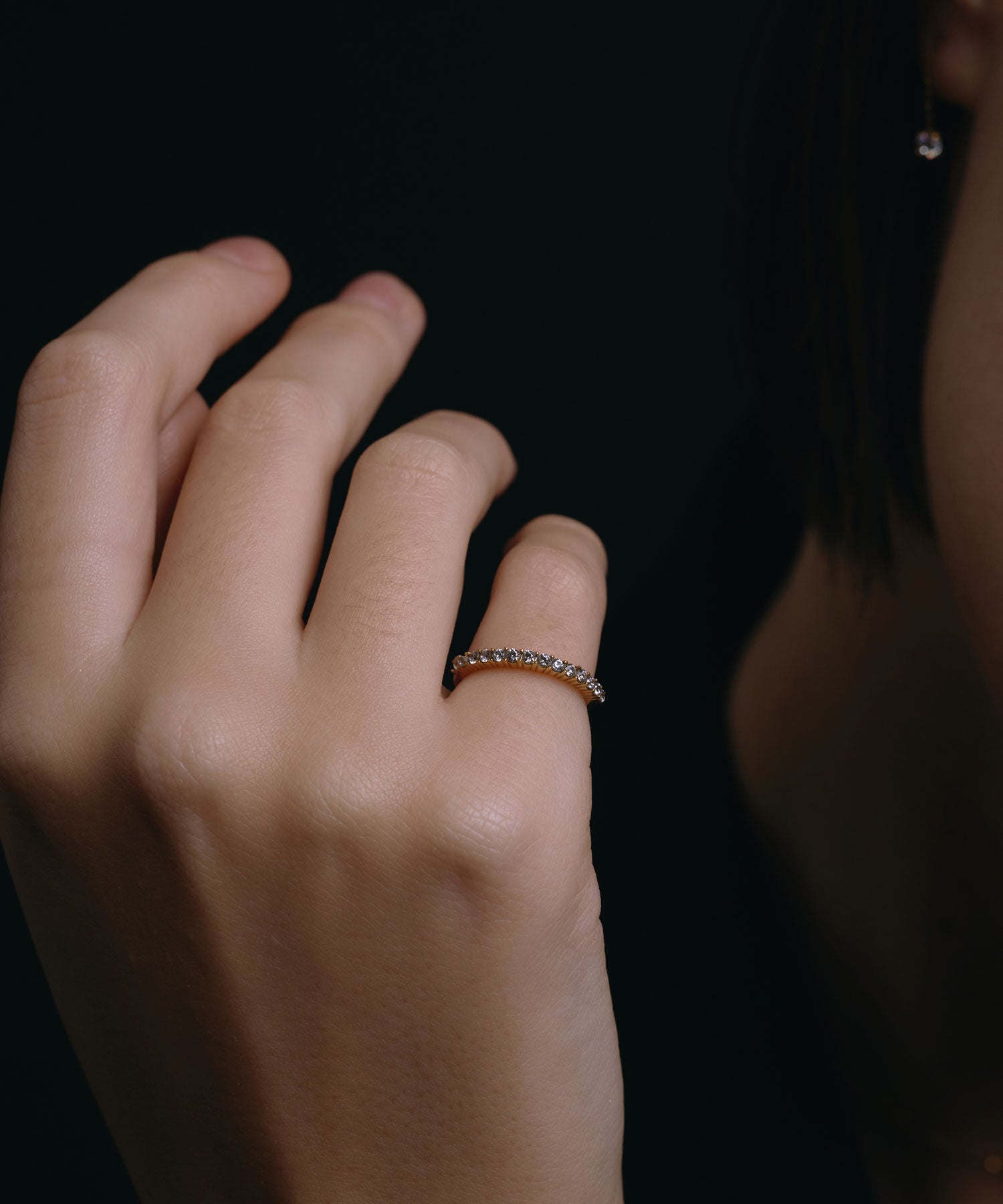 ゴールド]ジルコニアピンキーリング