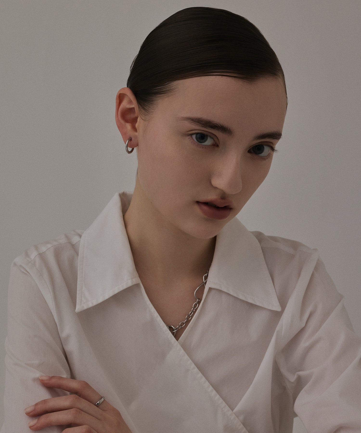 [シルバー]カラビナネックレス