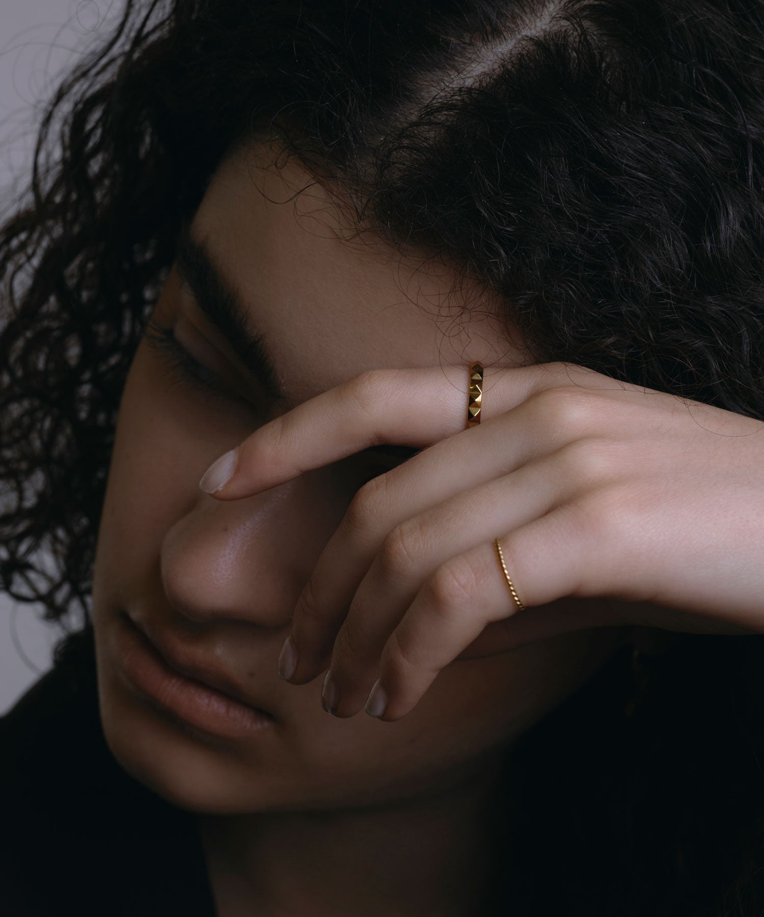 [ゴールド]ブロックカットリング