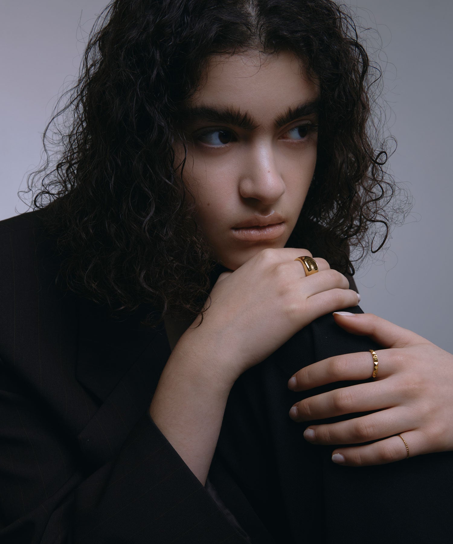 [ゴールド]ブロックカットリング