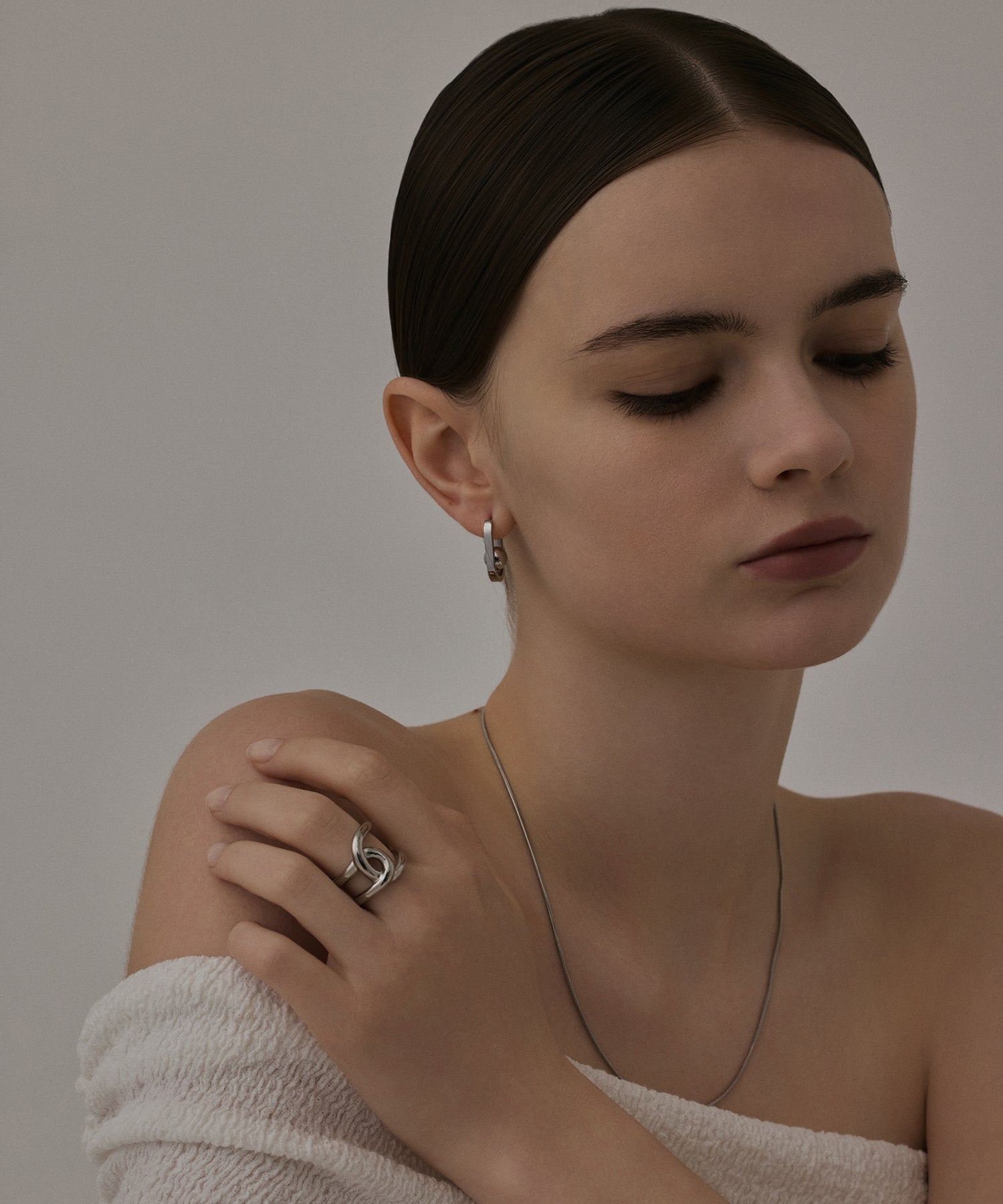 [Silver] Bottomball earrings