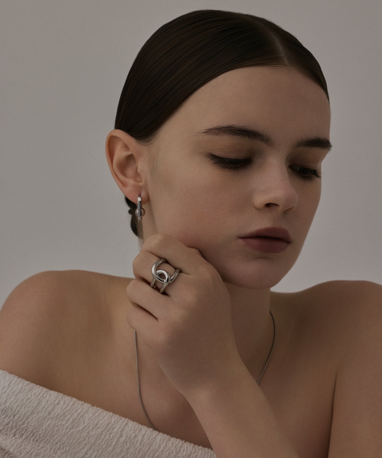 [Silver] Bottomball earrings