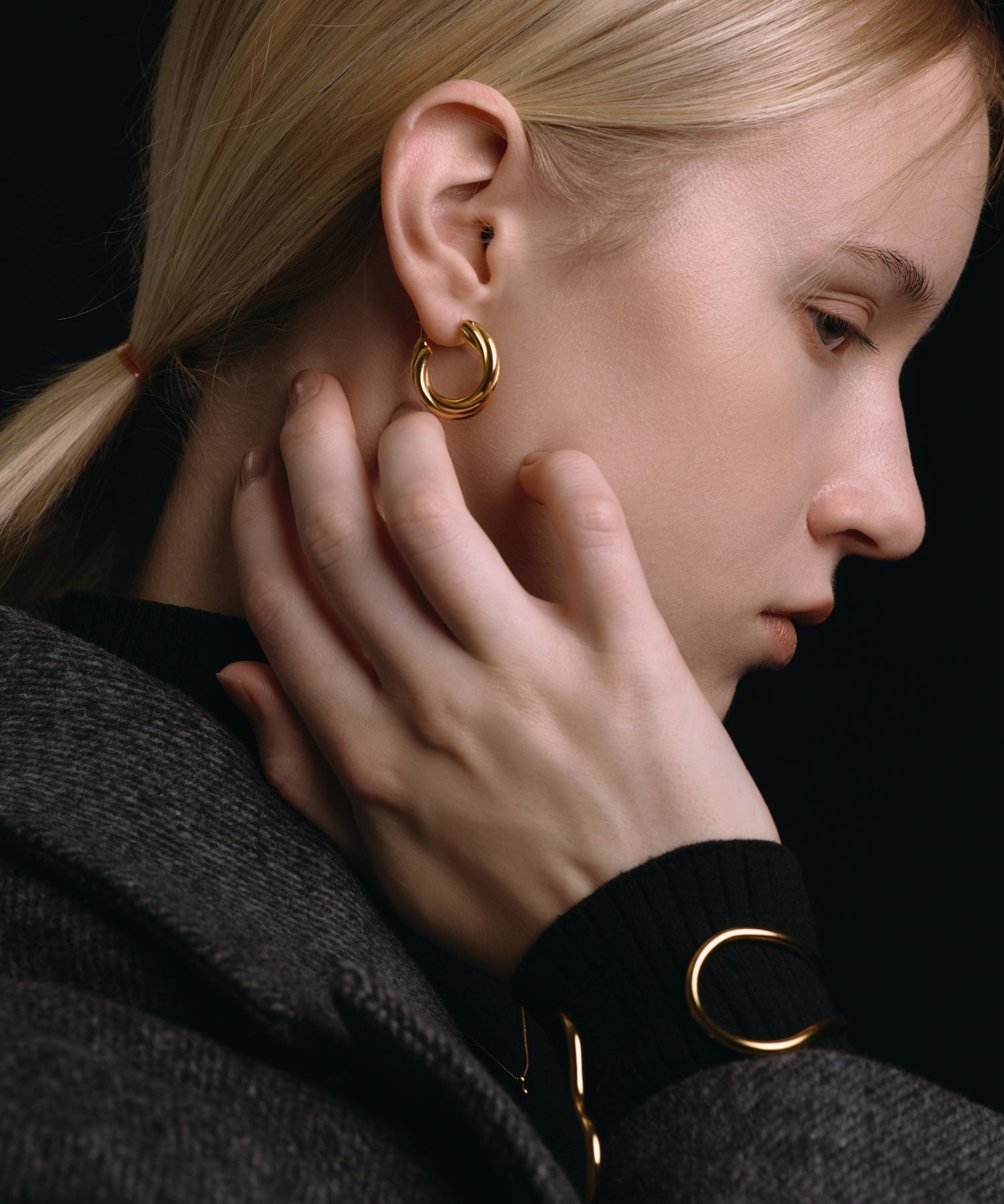 [Gold] Bouquet earrings