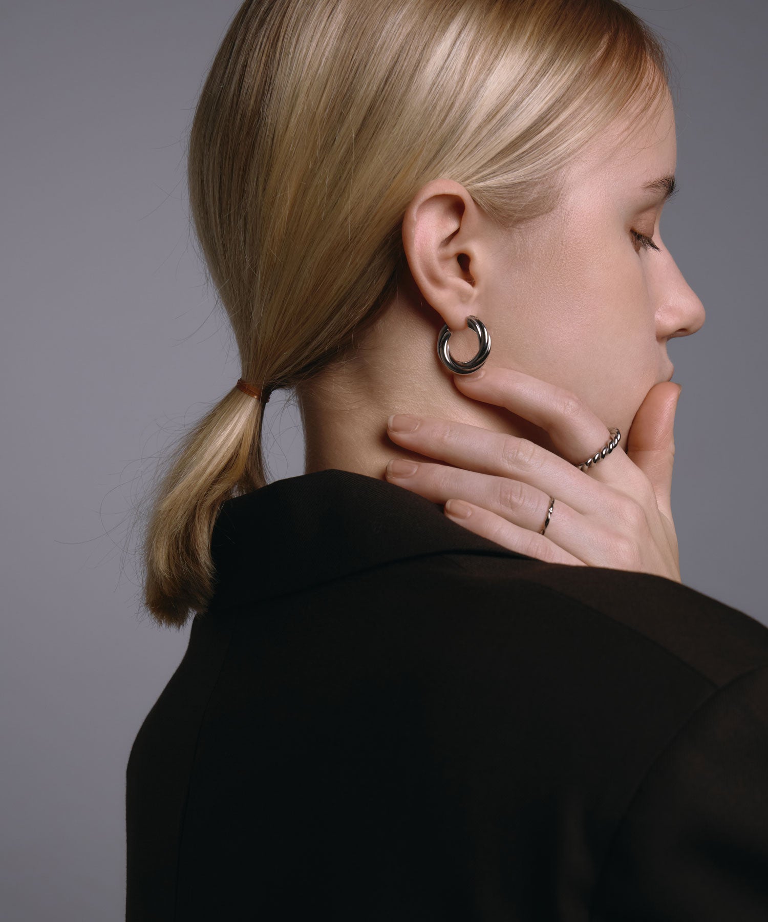 シルバー]ブーケピアス