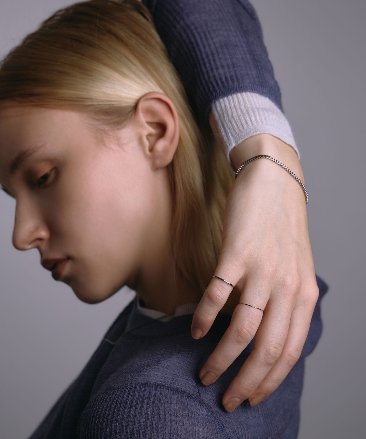 [シルバー]ボックスチェーンブレスレット