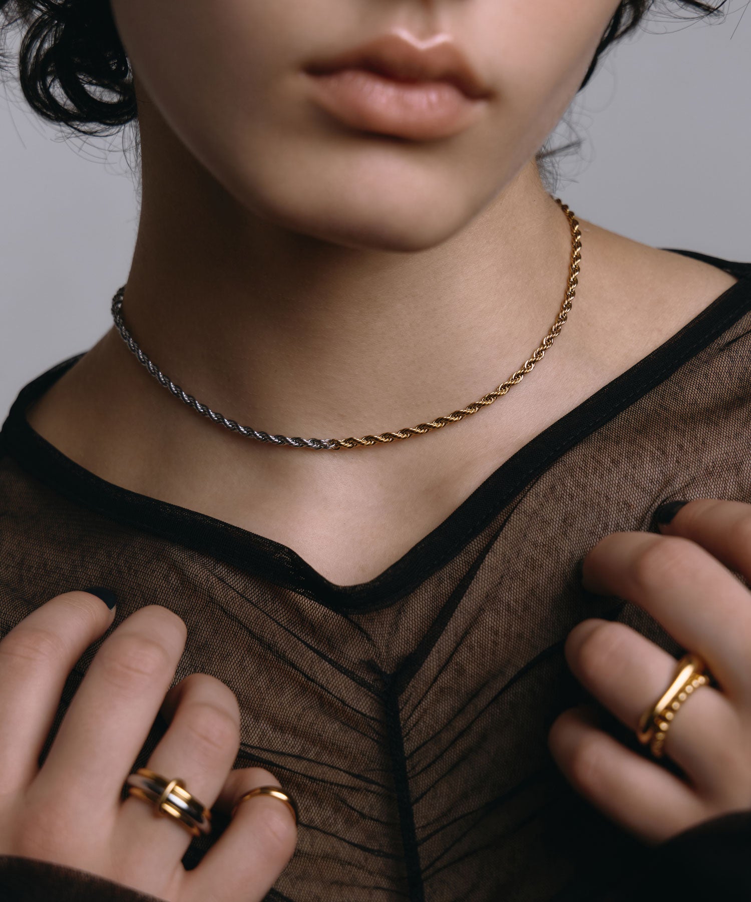 Bicolor Braided Necklace