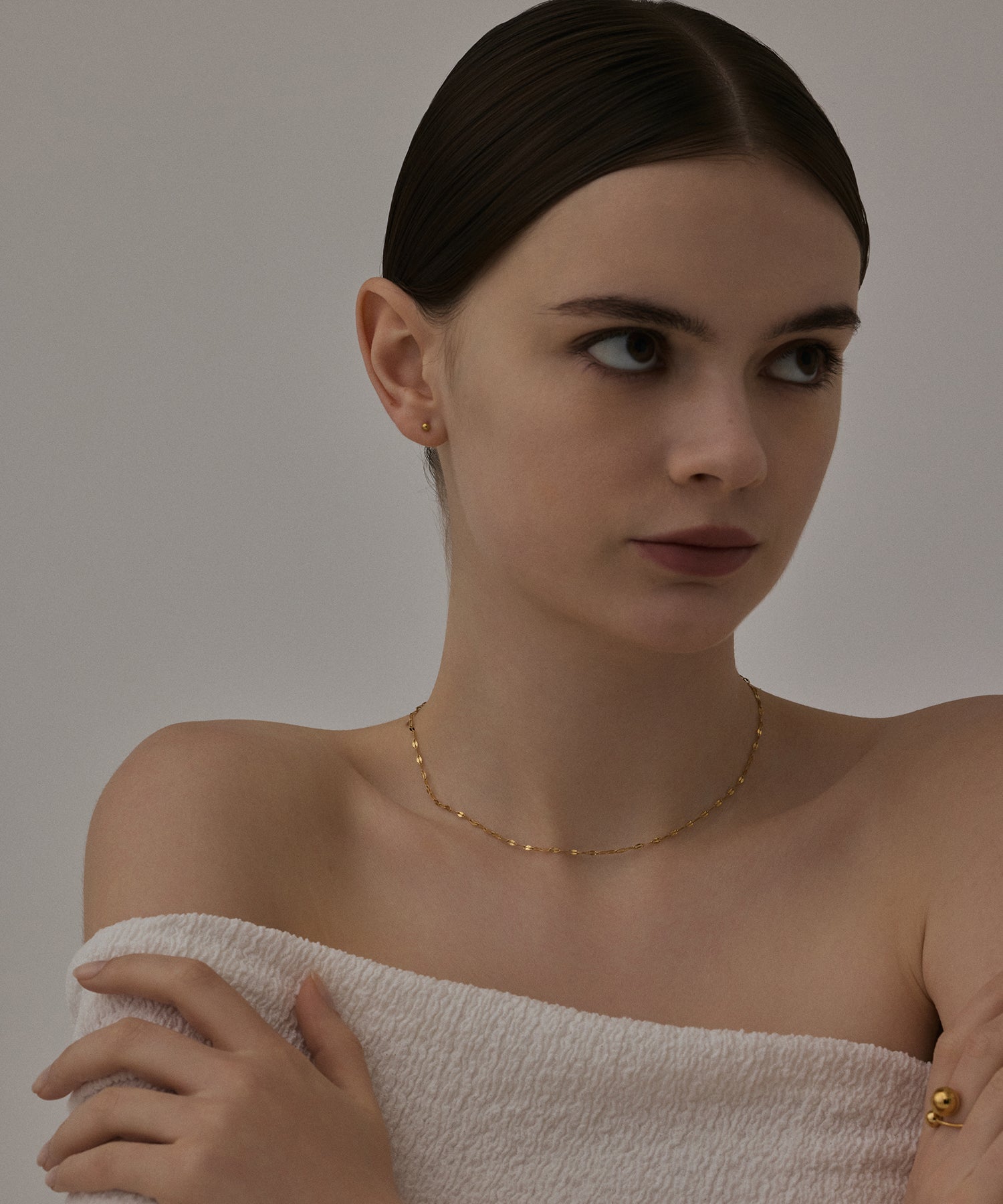 ゴールド]ペタルチェーンネックレス