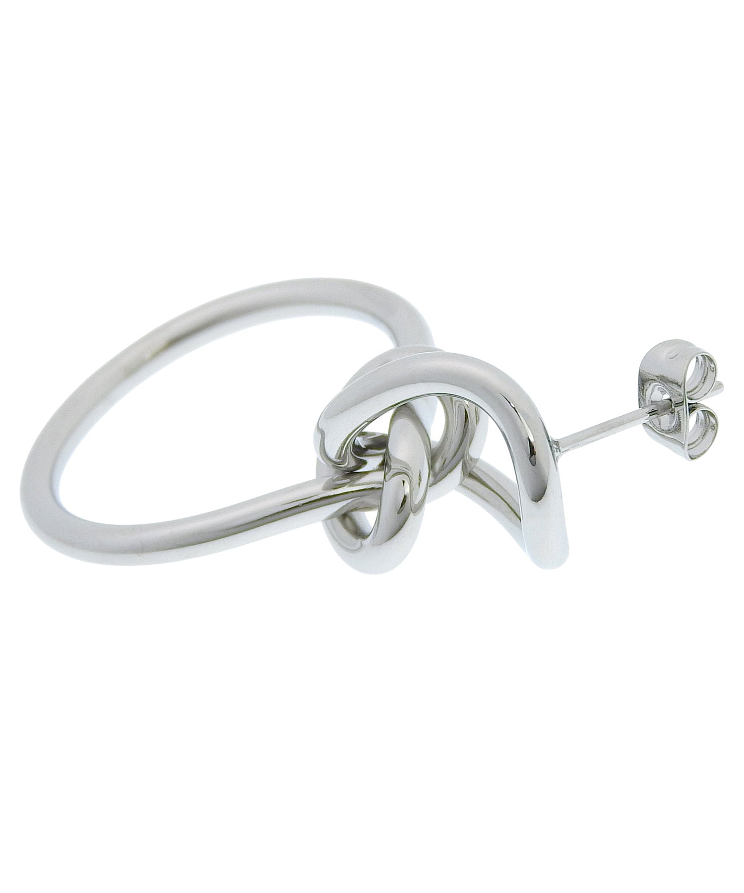 [Silver] Knot-link earrings