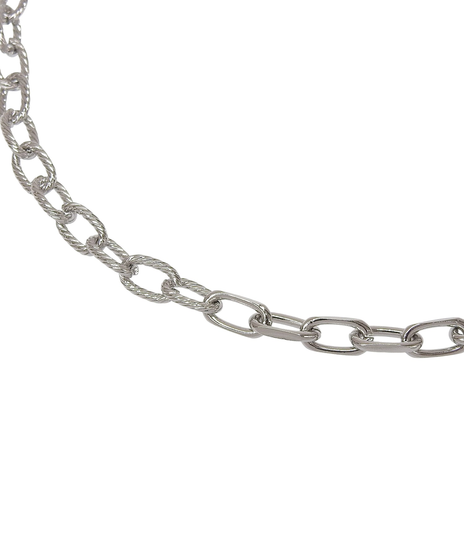 FETICO MIXED CHAIN シルバーチェーンネックレス シルバー925 ロールチェーン ネックレス 幅4mm フィガロチェーン