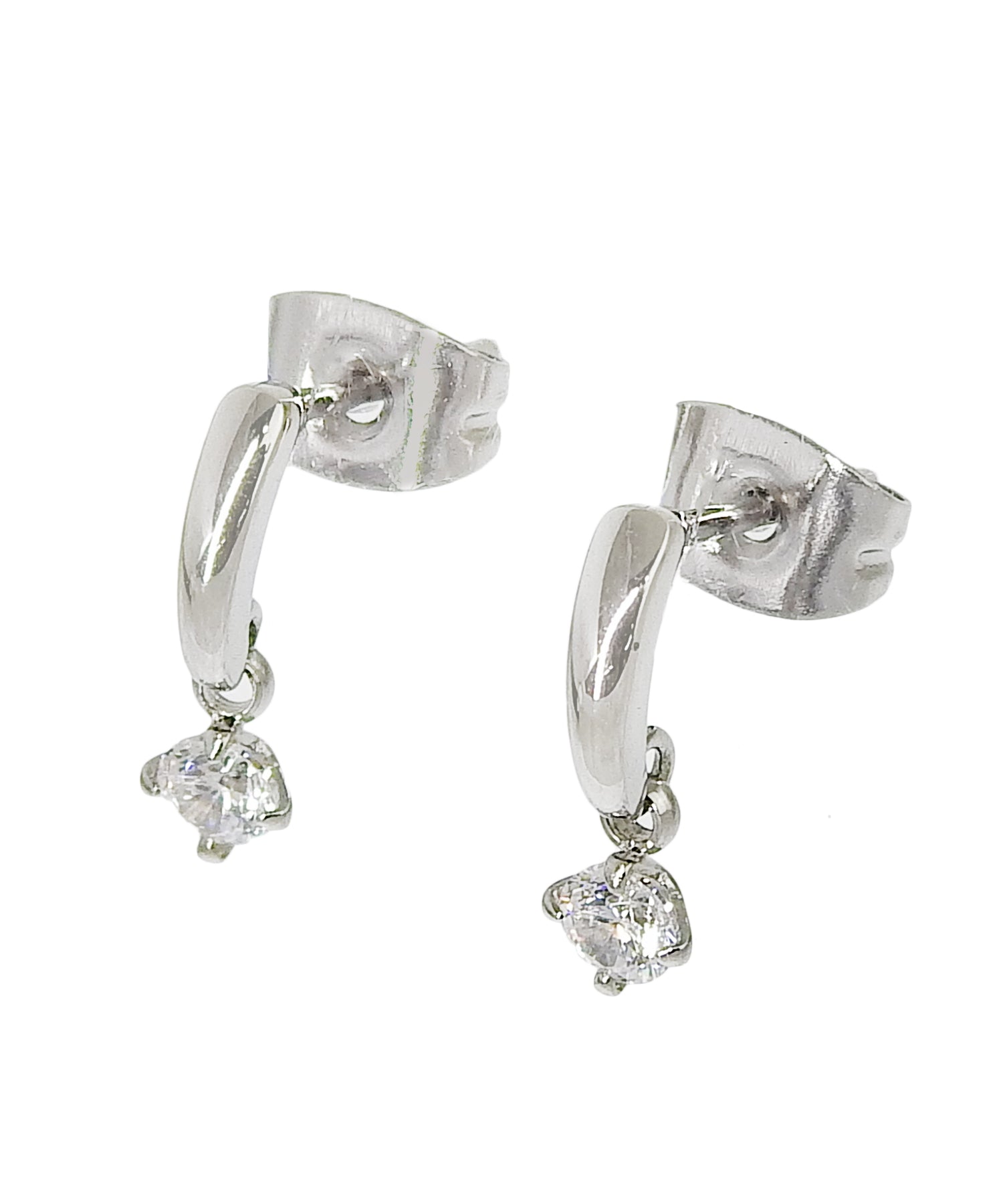 [Silver] Zirconia Drop Earrings